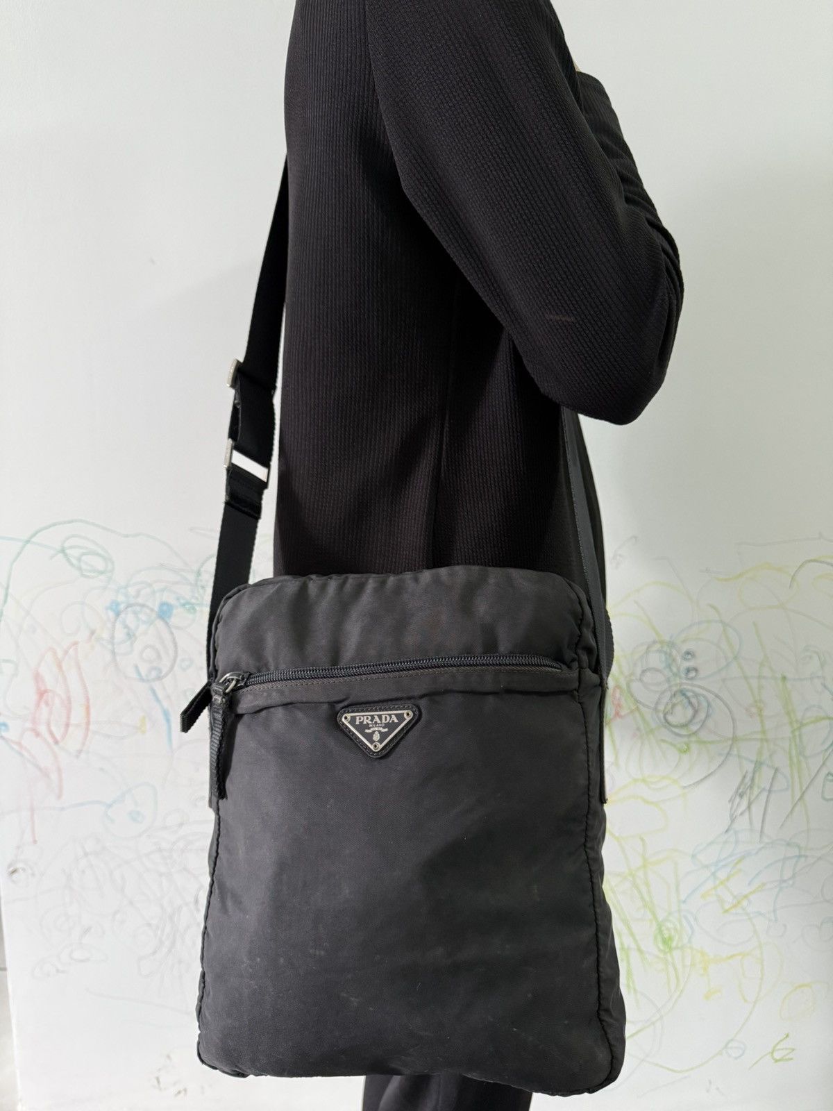 Prada Vintage Prada Black Medium Crossbody Sling Bag Size ONE SIZE - 1 Thumbnail