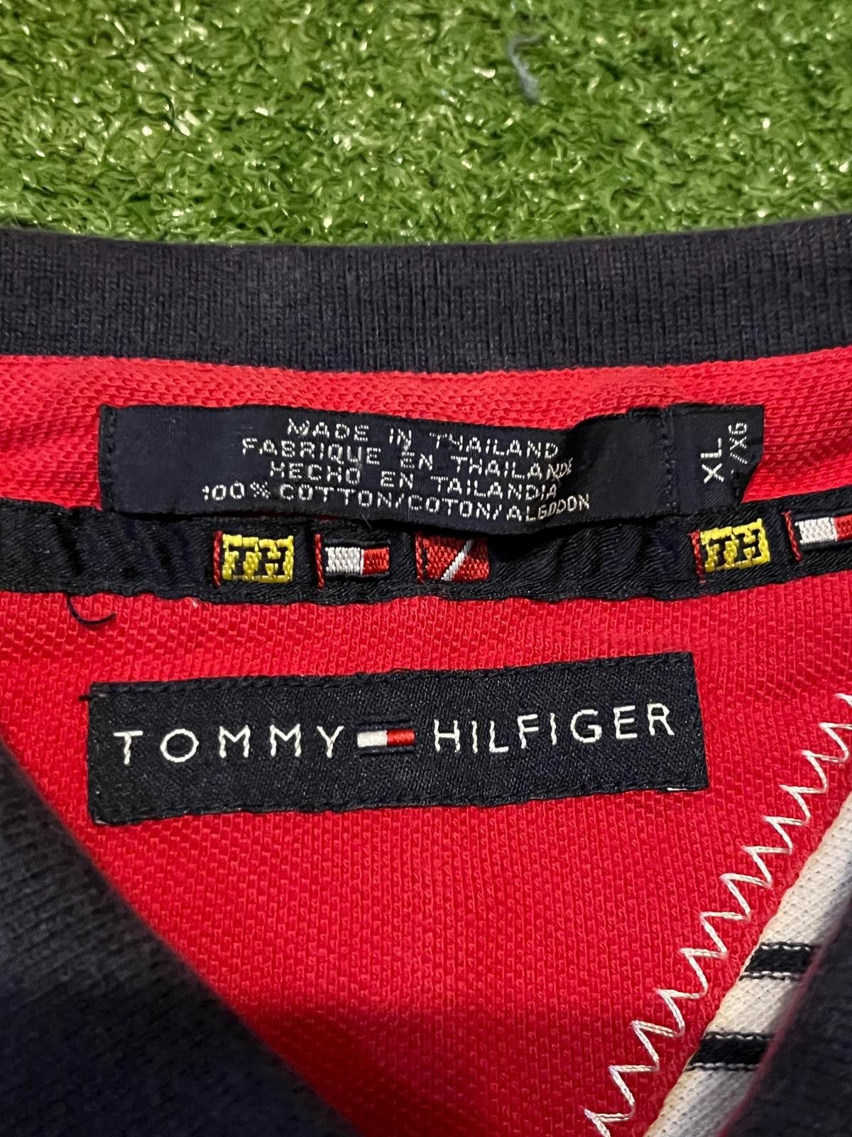 Tommy Hilfiger Tommy Hilfiger Mens Polo Shirt Half Striped Half Flag Print Size ONE SIZE - 4 Thumbnail