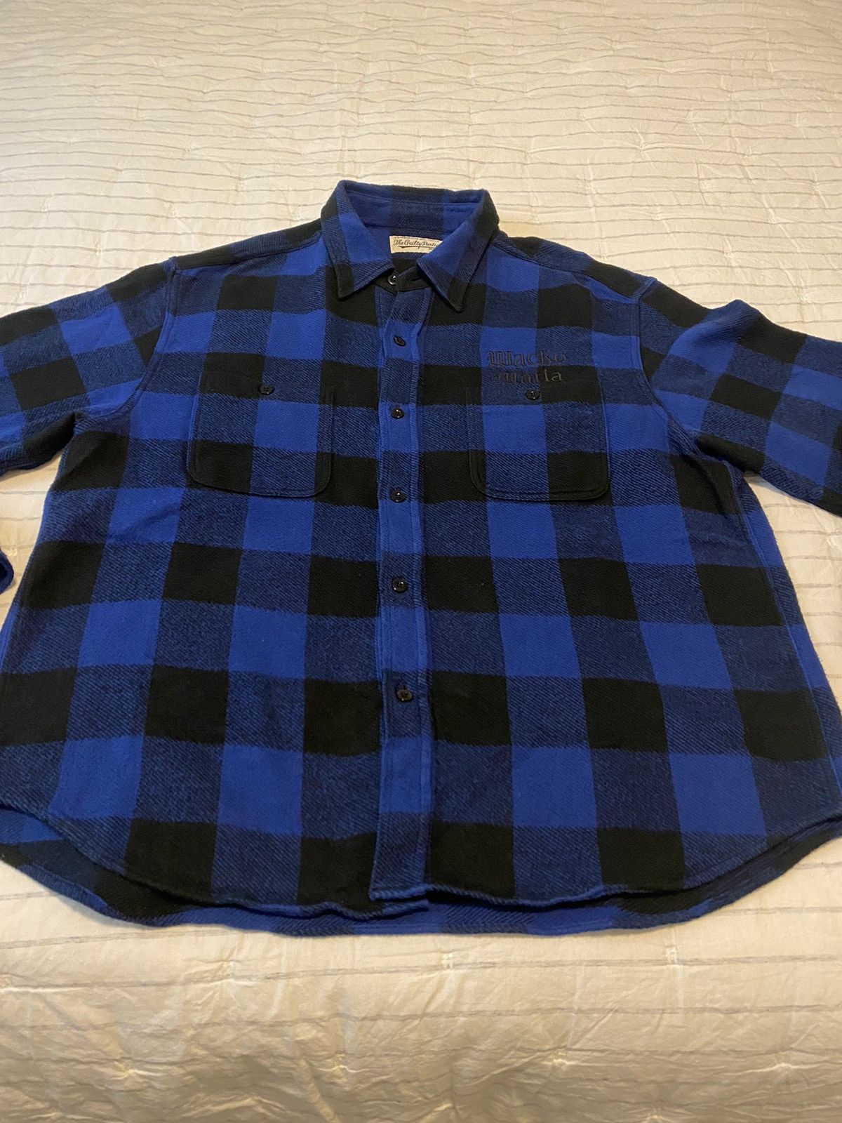 Wacko Maria Wacko Maria Blue/Black Flannel Check Shirt XXL Size US XXL / EU 58 / 5 - 4 Thumbnail