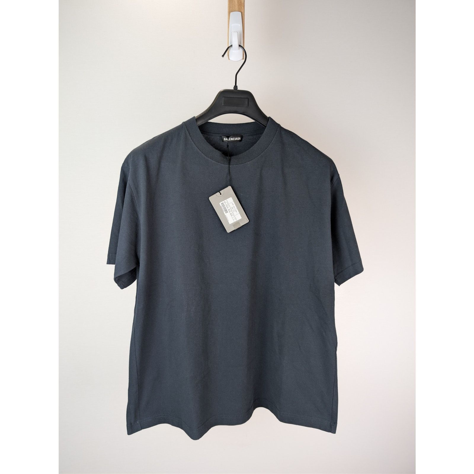 Balenciaga o1rshd1 Light Jersey Balenciaga Logo Top T-Shirt Washed Navy Size US M / EU 48-50 / 2 - 9 Thumbnail