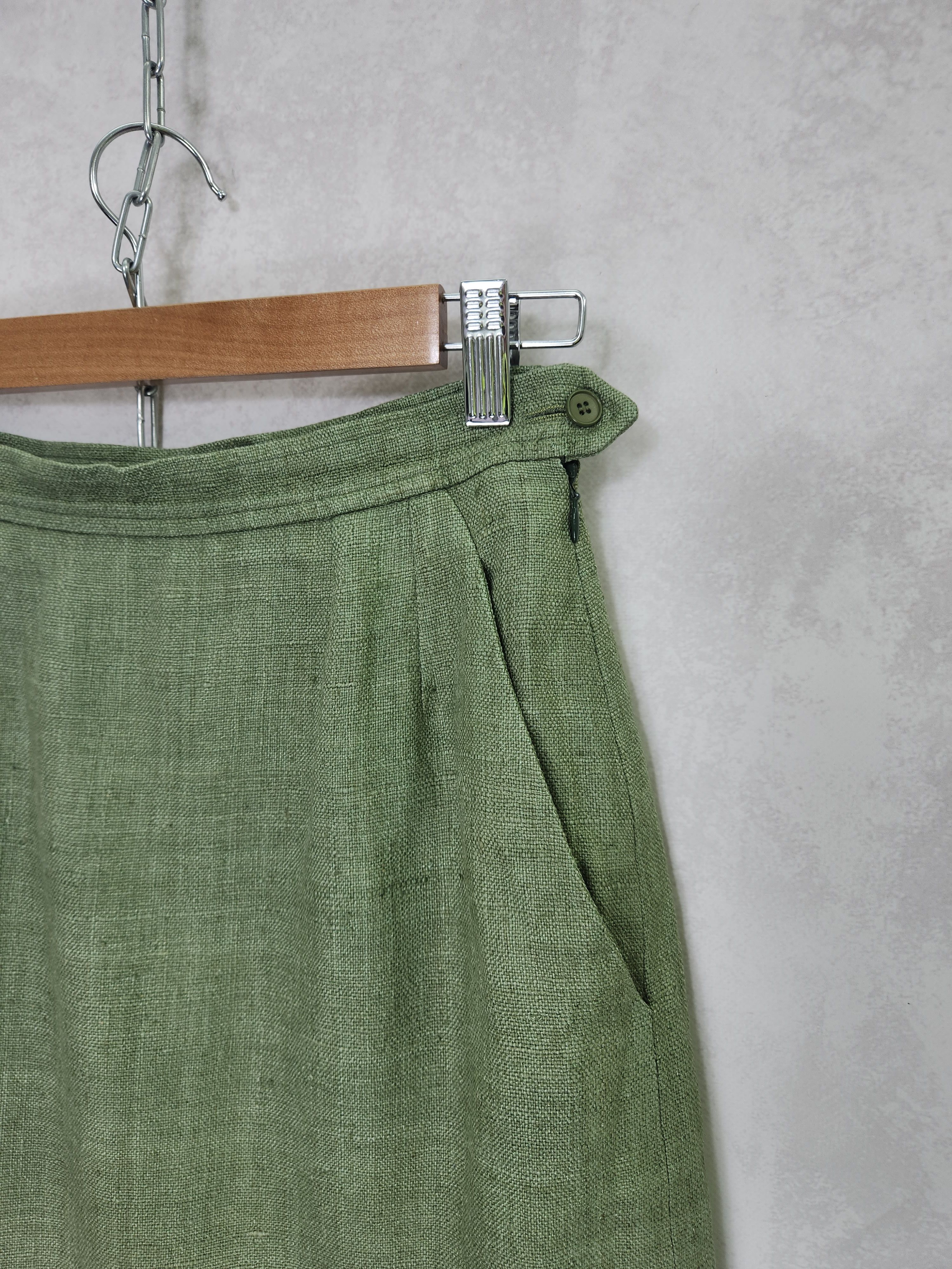 Yves Saint Laurent Vintage 80s Yves Saint Laurent rive gauche green skirt Size 26" / US 2 / IT 38 - 2 Thumbnail