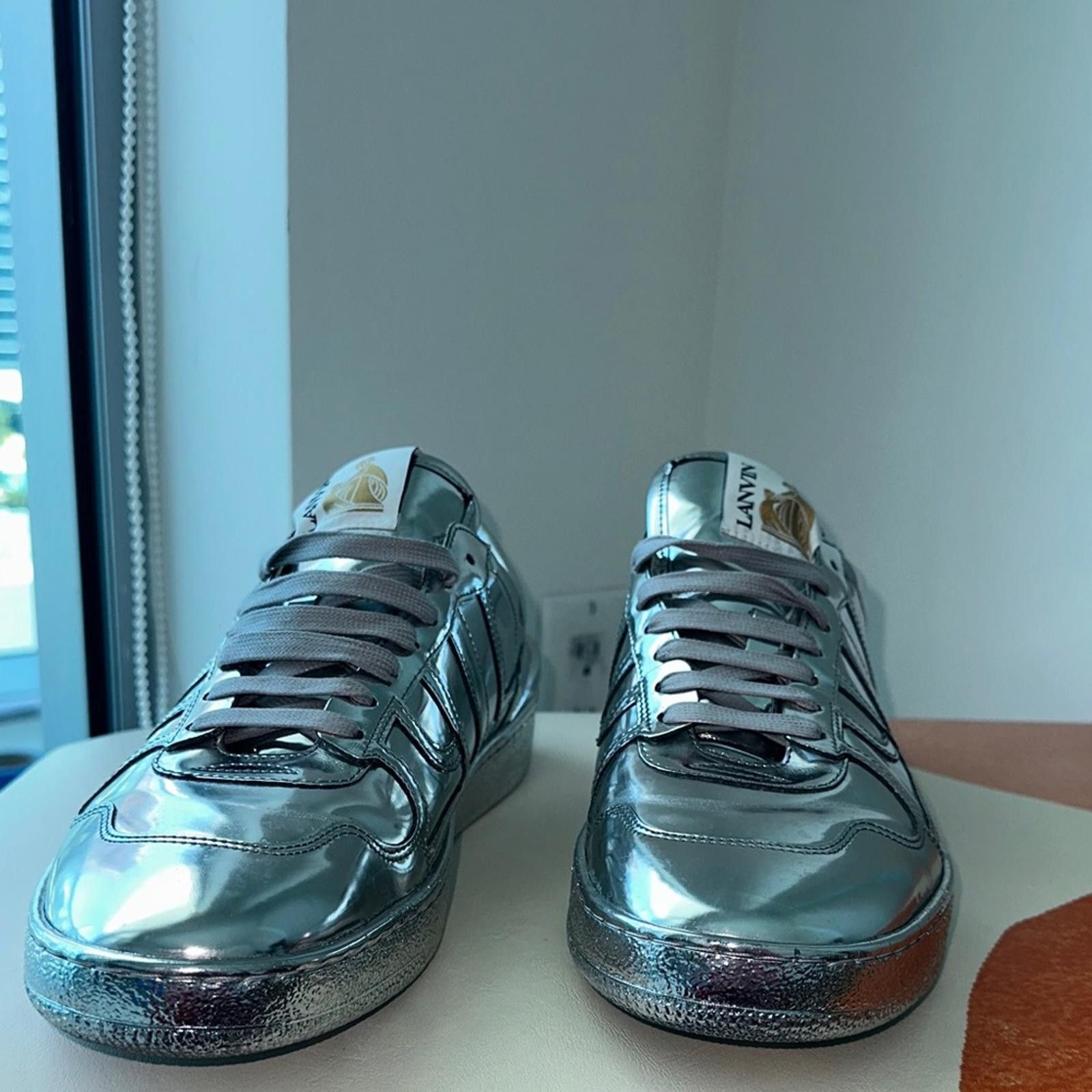 Lanvin Lanvin Silver Metallic Sneakers Size US 10 / EU 43 - 1 Thumbnail