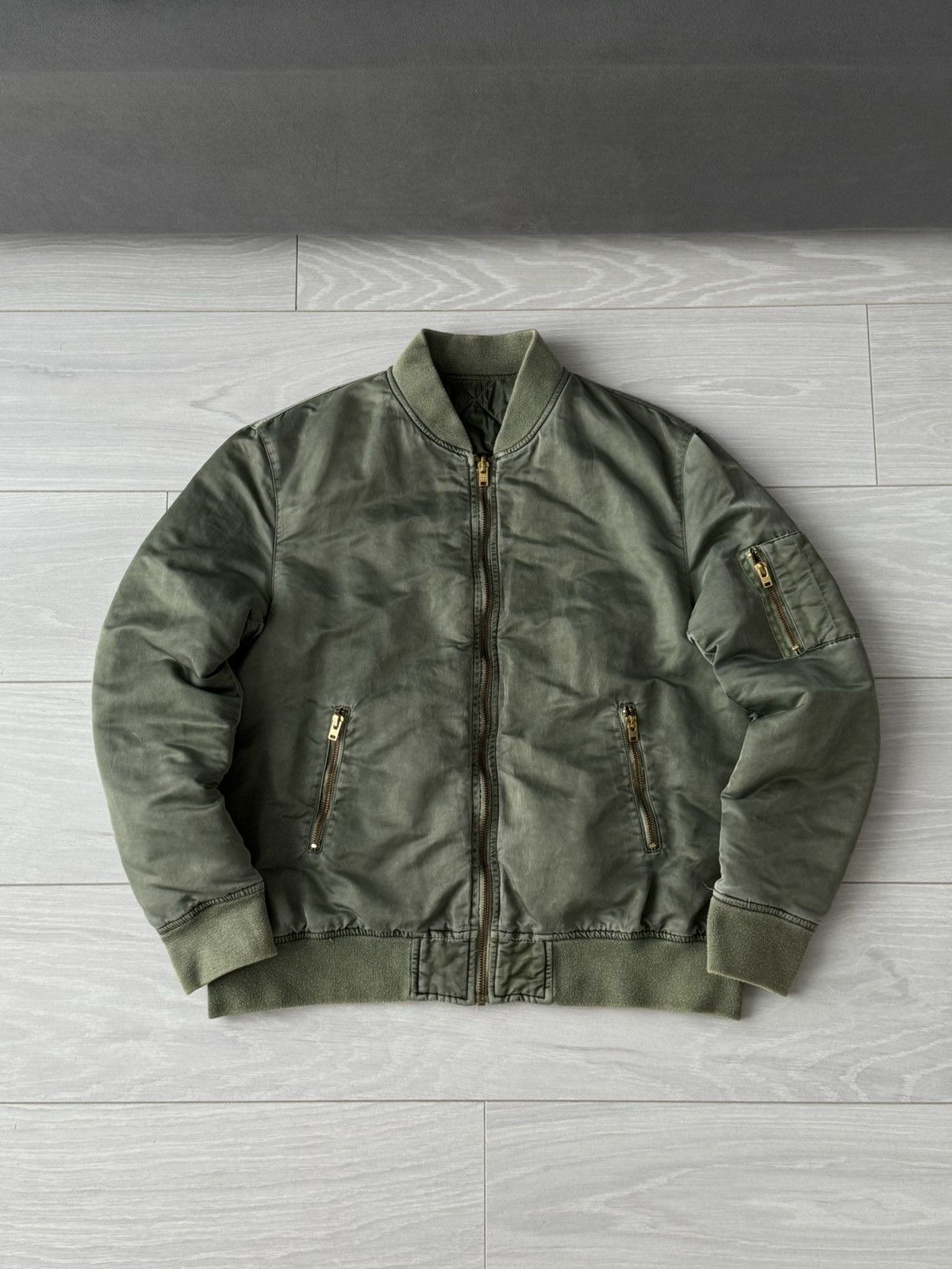 belvet Faded MA-1 Bomber Jacket Vintage MA-1 Faded Military