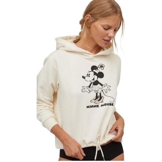 H&M H&M Ivory Minnie Mouse Hoodie Sweater Size XS / US 0-2 / IT 36-38 - 1 Thumbnail