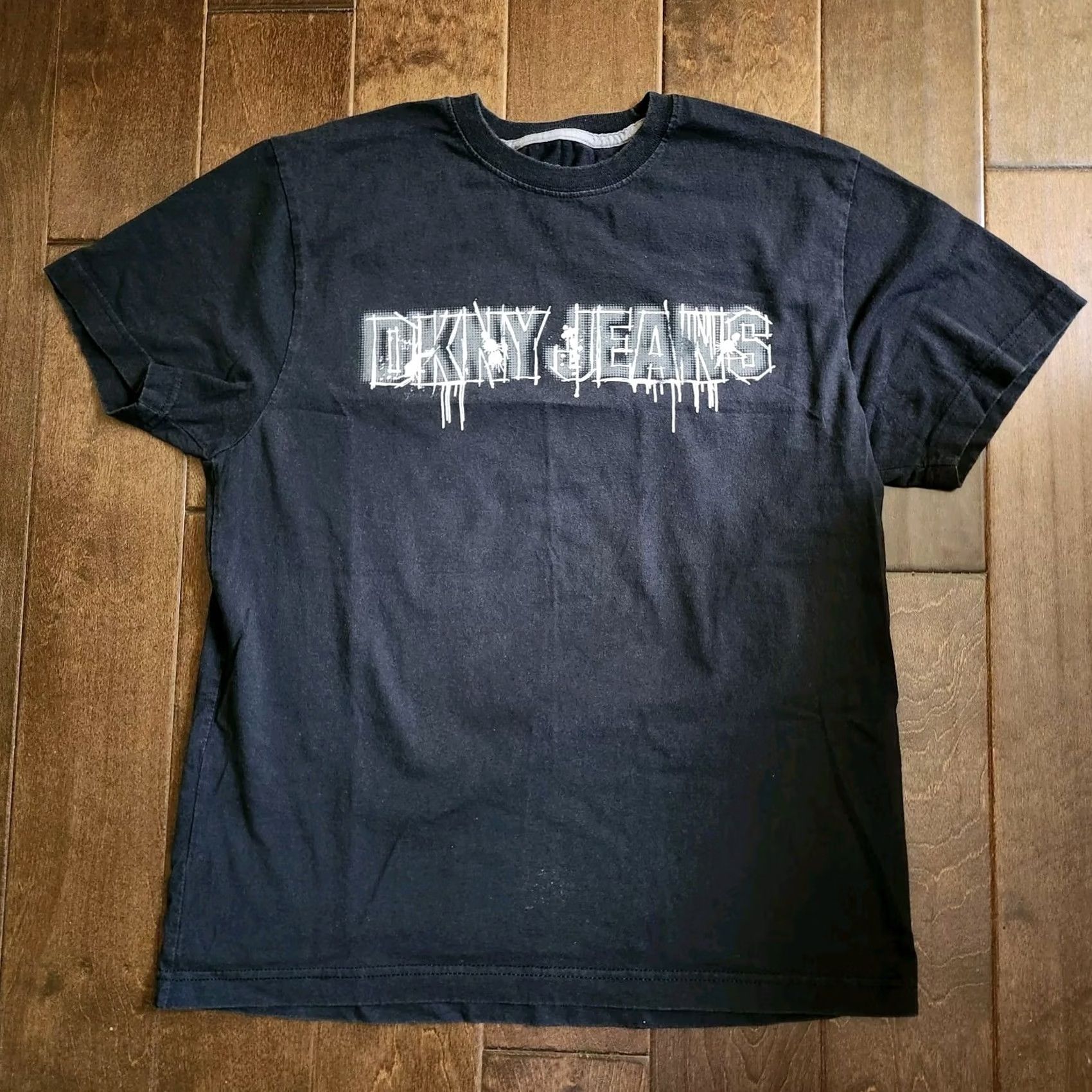 DKNY DKNY Men's Black Logo Shirt - Size L, Regular Fit, Crew Neck, Cotton, T-Shirt, Left Logo, Solid, Men, DKNY, Honduras, Fall, Summer, Spring Size US L / EU 52-54 / 3 - 2 Thumbnail