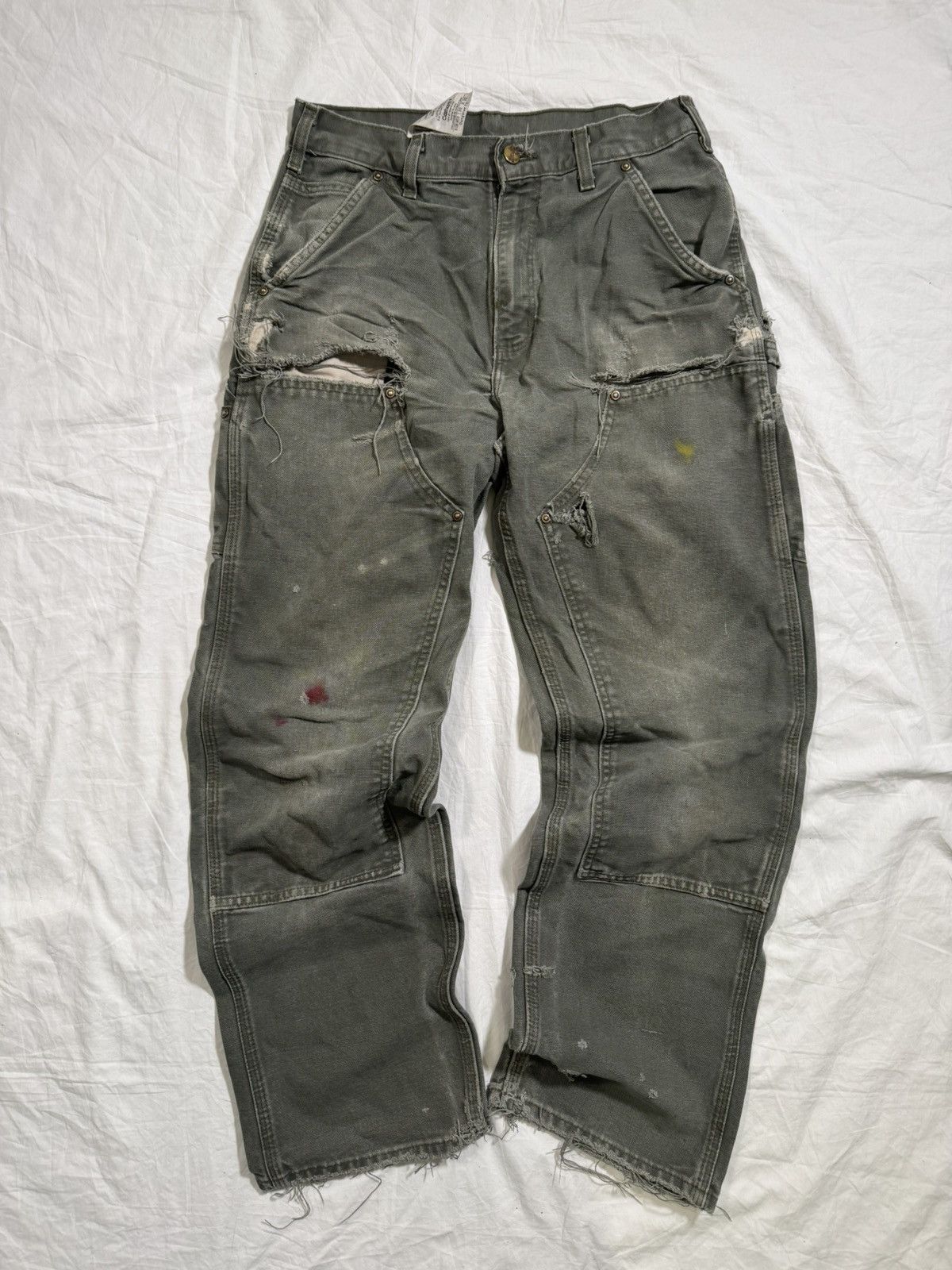 Carhartt Vintage Thrashed And Faded ERD Style Carhartt Double Knees Size US 30 / EU 46 - 1 Thumbnail