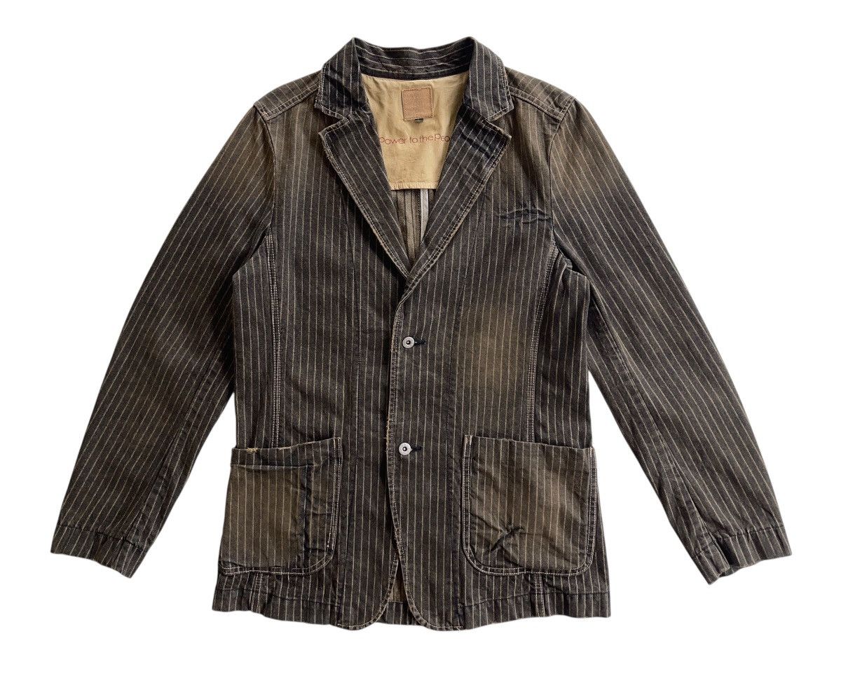 Japanese Brand PTTP Stripe Denim Chore Jacket Size US M / EU 48-50 / 2 - 2 Thumbnail
