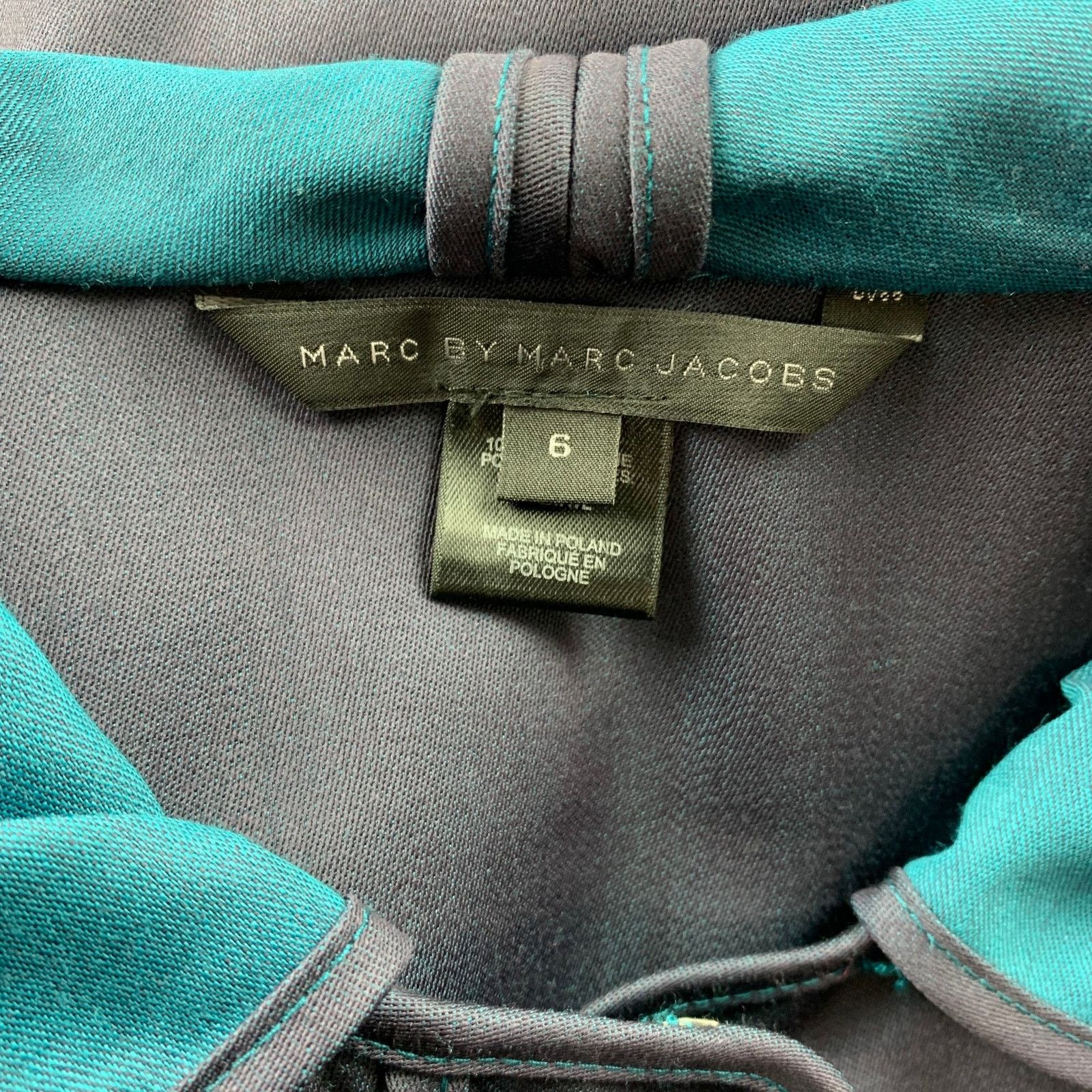 Marc by Marc Jacobs Size 6 Navy Teal Wool Corduroy Pleated Dress Size M / US 6-8 / IT 42-44 - 5 Thumbnail