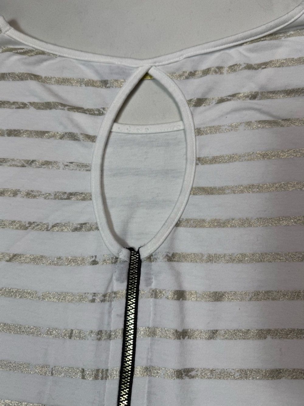 Other Josse Class Relaxed White Tee with Metallic Gold Stripes Si Size L / US 10 / IT 46 - 6 Thumbnail
