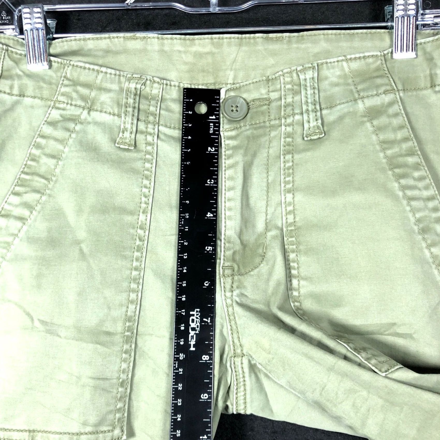 Vintage CAbi Womens Pants Green Low Rise Tapered Ankle Zip Cotton Blend Stretch 2 Size 26" / US 2 / IT 38 - 7 Thumbnail