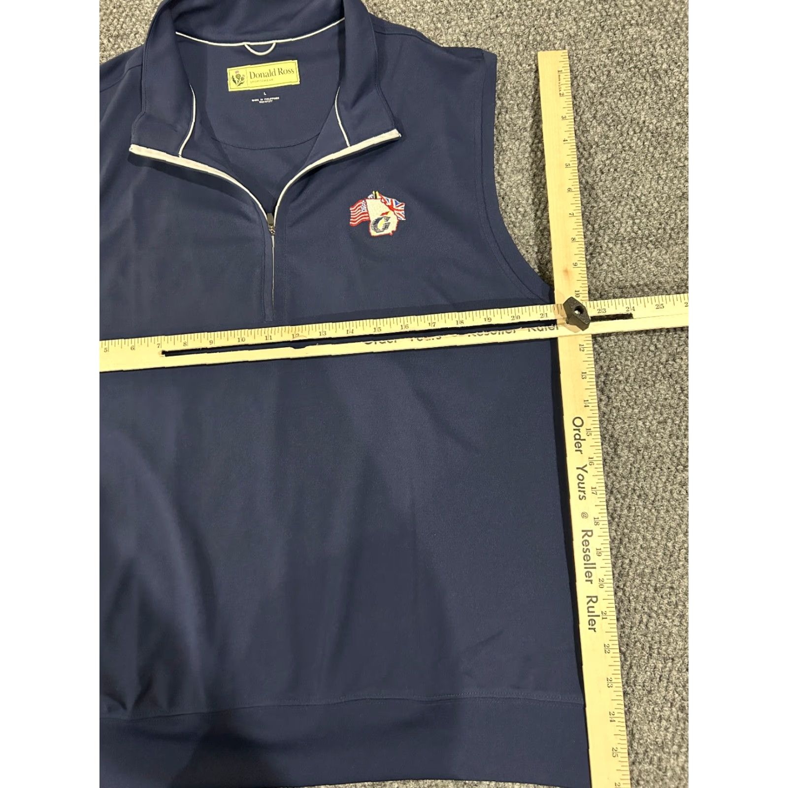 Vintage Donald Ross Quarter Zip Pullover Mens L Blue Performance Golf Sweatshirt Zip Mock Neck Logo 1/4 Zip Sports Gear Men's Size US L / EU 52-54 / 3 - 5 Thumbnail