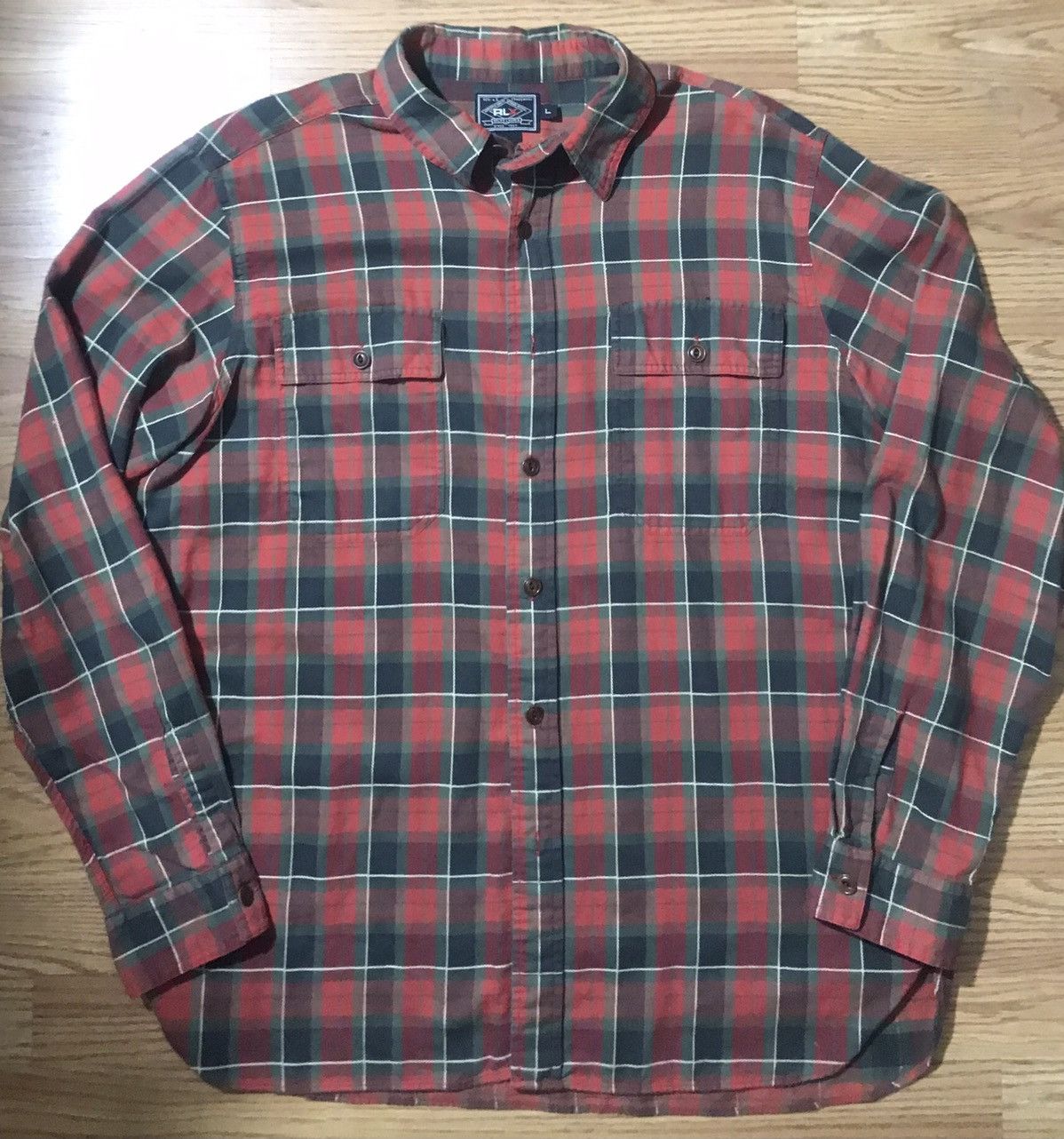 Polo Ralph Lauren × Ralph Lauren × Vintage Ralph Lauren RLX Vintage 90s Flannel Button Up Shirt Large Size US L / EU 52-54 / 3 - 13 Thumbnail