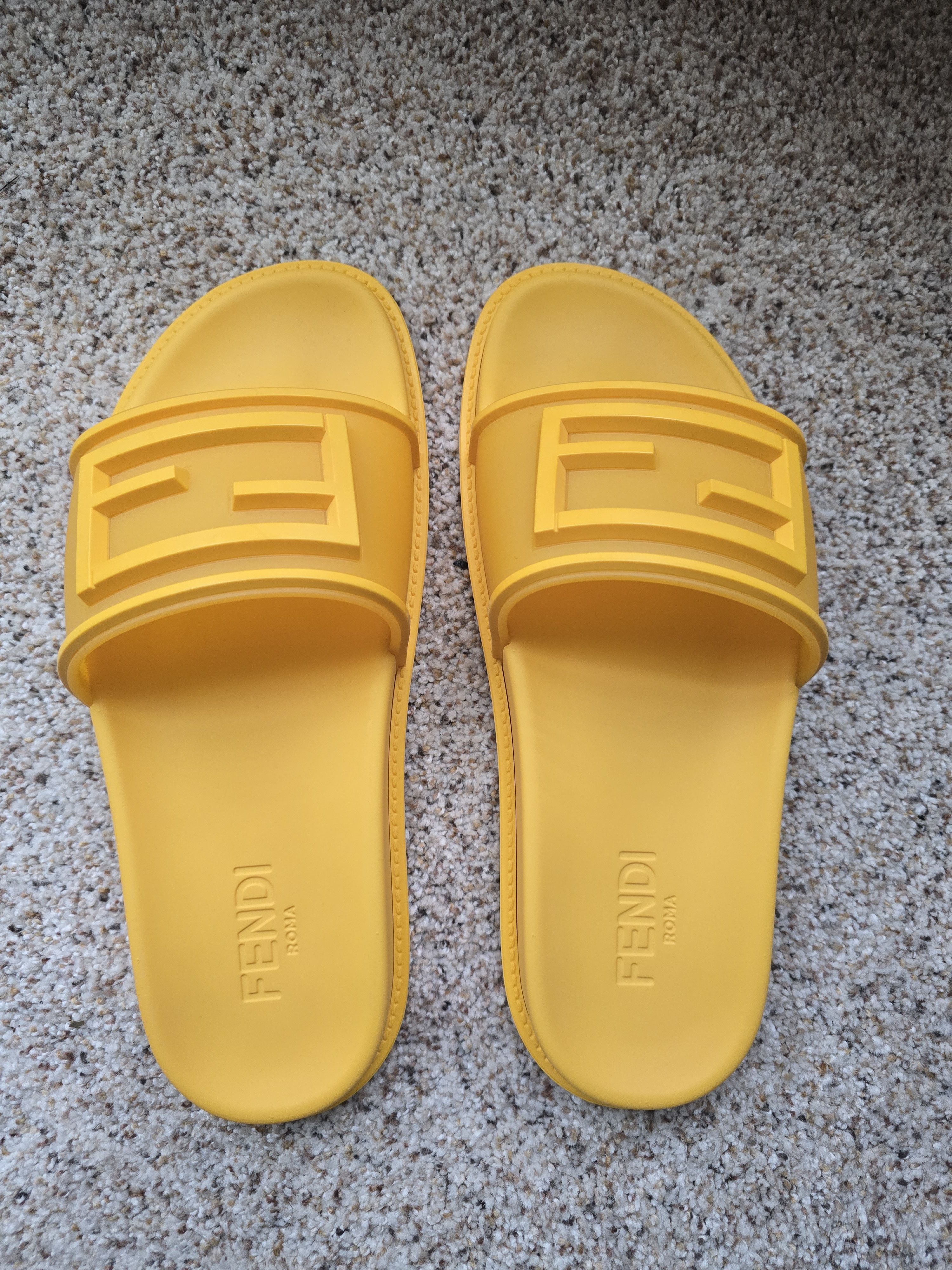 Fendi Fendi Yellow Rubber FF Sandals US 9/UK 8 Made in Italy New Size US 9 / EU 42 - 3 Thumbnail