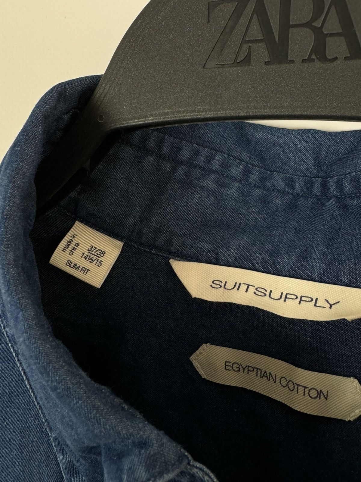 Suitsupply Suitsupply Blue Buttons Up Pullover Slim Fit Shirt Size US S / EU 44-46 / 1 - 4 Thumbnail