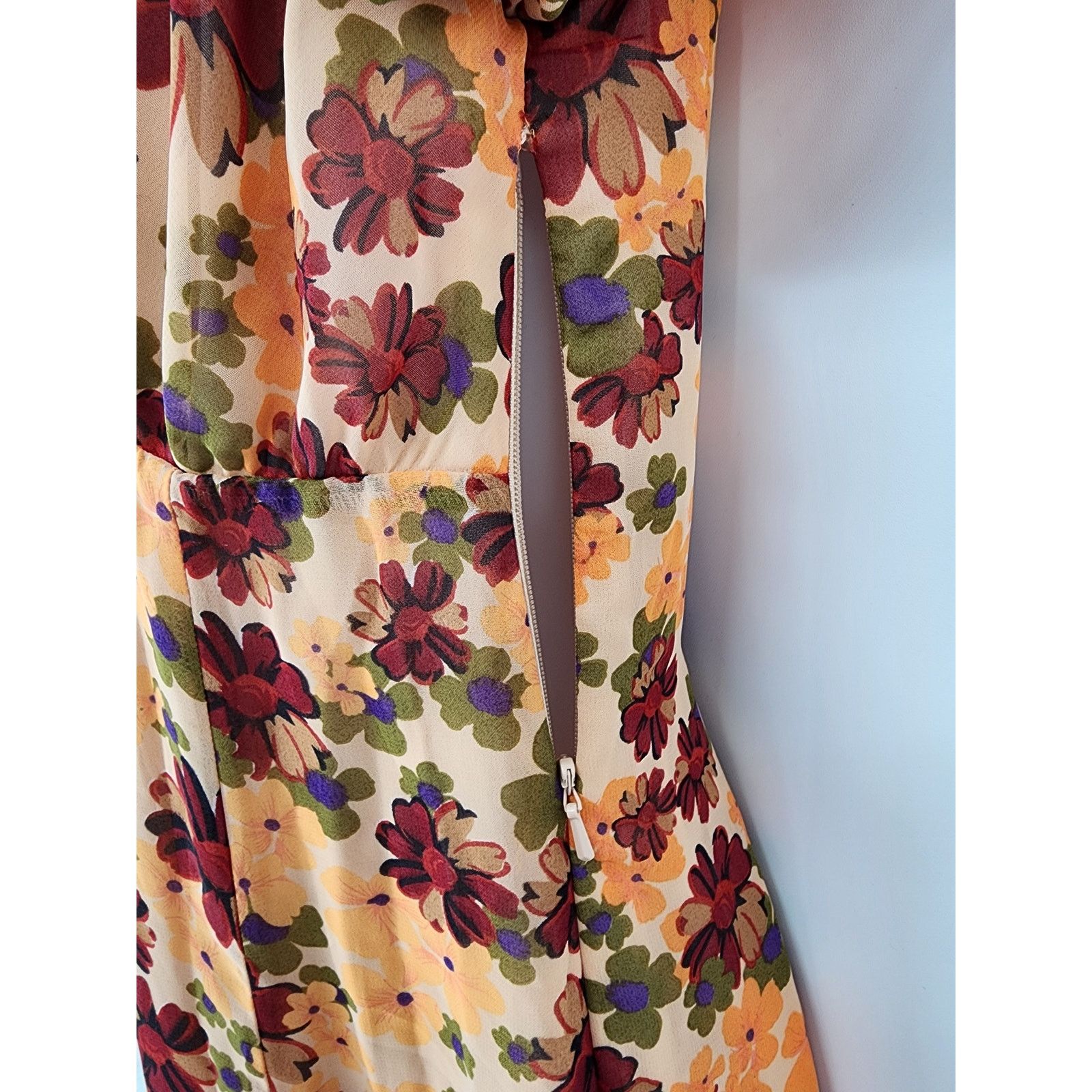 Asos ASOS Design Nude Floral Maxi Dress Women's Size 2 Size XS / US 0-2 / IT 36-38 - 9 Thumbnail