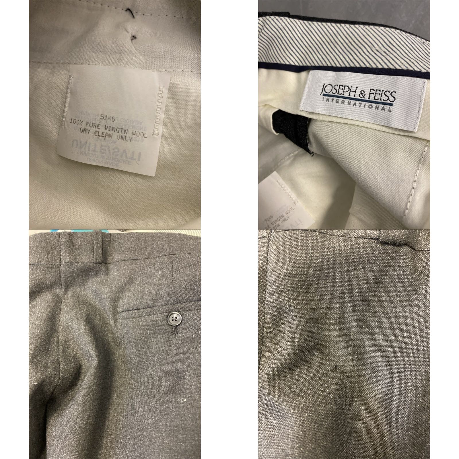 Joseph Joseph Feiss Dress Pants Men's 36x30 Charcoal Gray Wool / 0440 Size US 36 / EU 52 - 8 Thumbnail