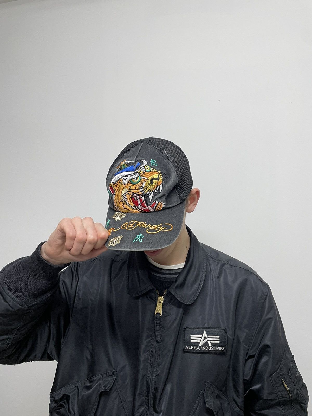 Ed Hardy × Vintage Vintage Ed hardy Black sun faded cap Size ONE SIZE - 2 Thumbnail