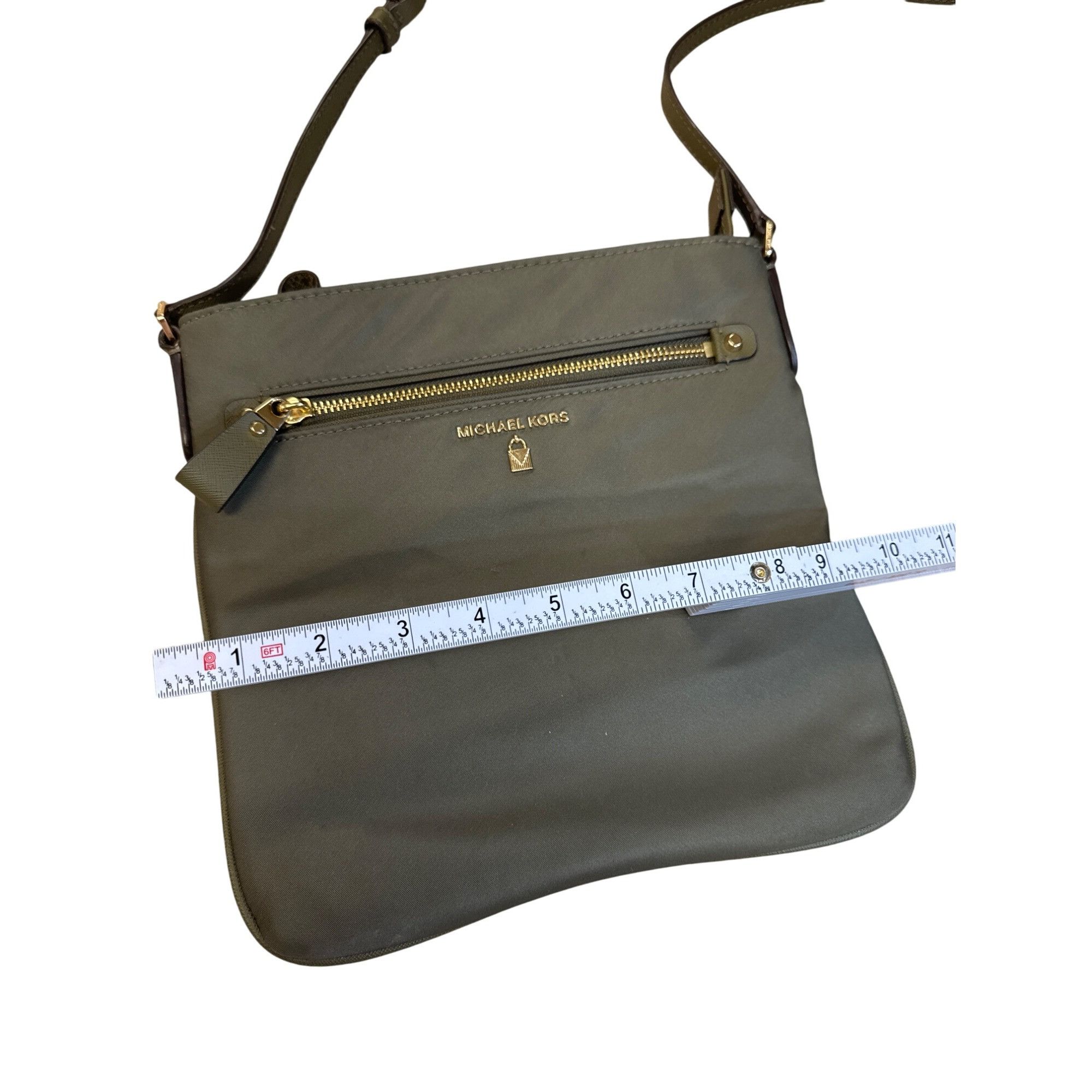 Michael Kors Michael Kors Womens Green Canvas Crossbody Purse SKU 7823 Size ONE SIZE - 6 Thumbnail