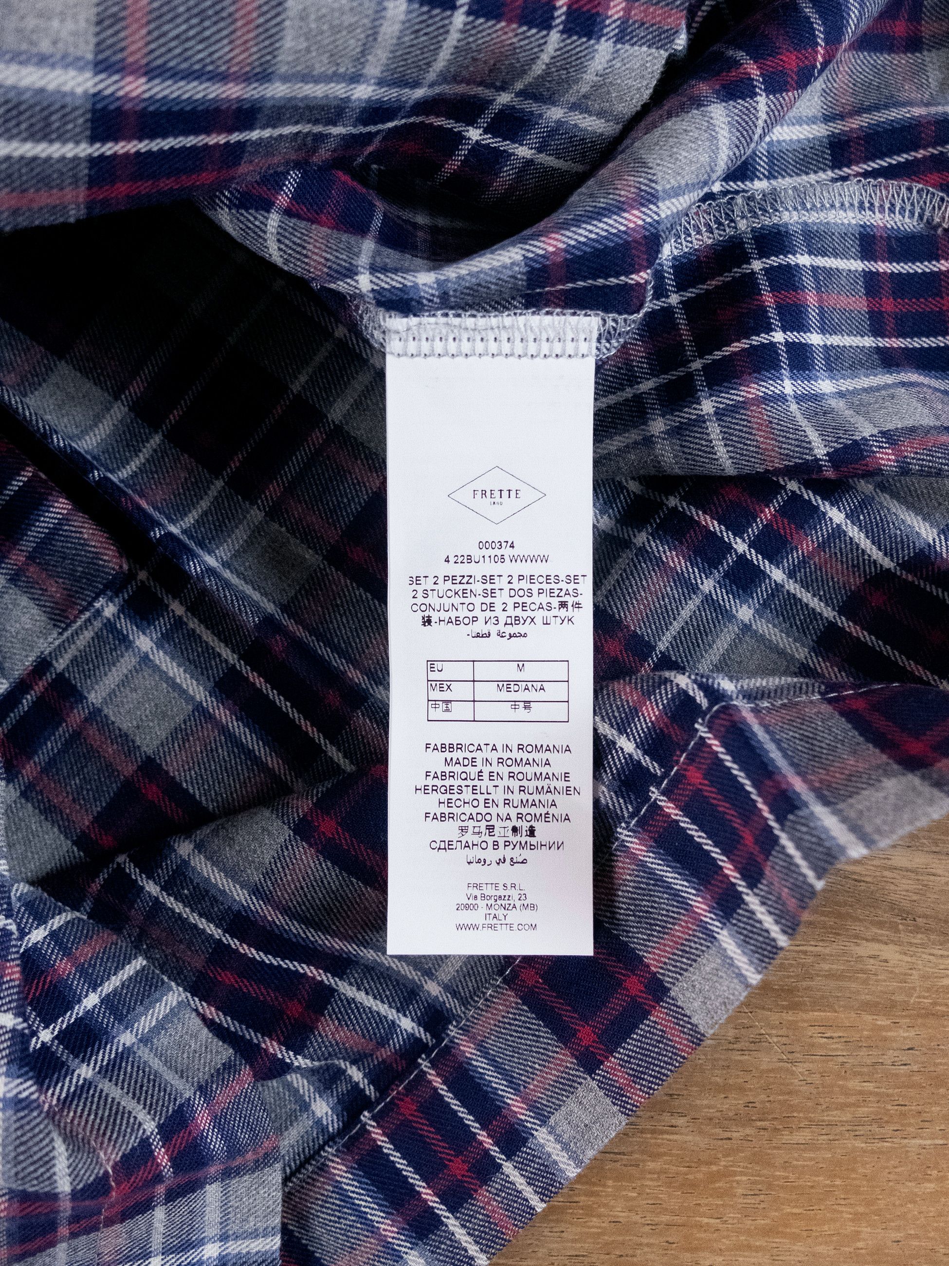 Other FRETTE blue gray plaid two piece pajama set Medium pyjama q Size US M / EU 48-50 / 2 - 8 Thumbnail