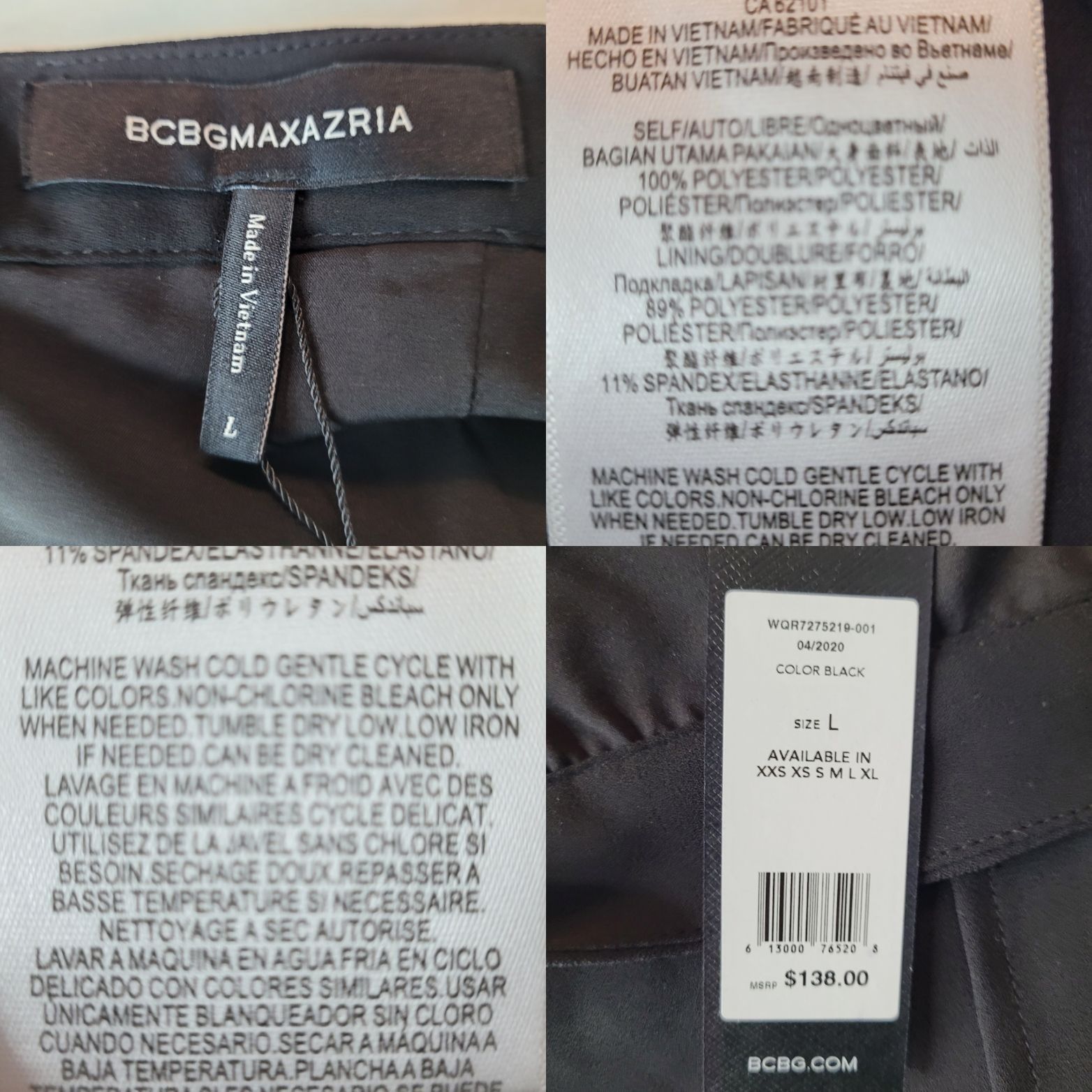 Other BCBGMAXAZRIA Black High-Waisted Shorts L Sheer Lightweight P Size 33" - 3 Thumbnail