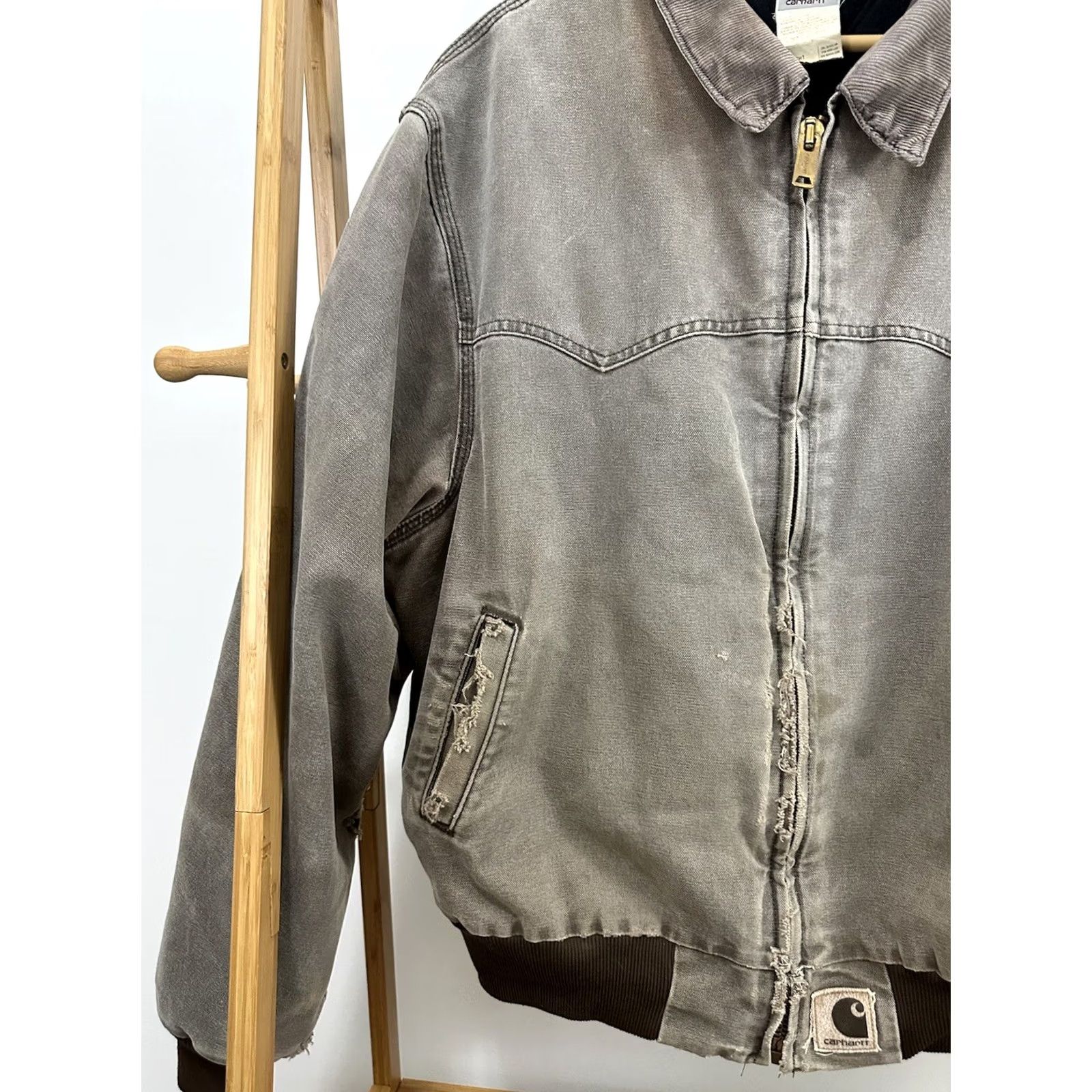 Carhartt VINTAGE Carhartt Jacket Brown Canvas 2XL Workwear Bomber Distressed Faded WIP Santa Fe Sun 0 Size US XXL / EU 58 / 5 - 6 Thumbnail