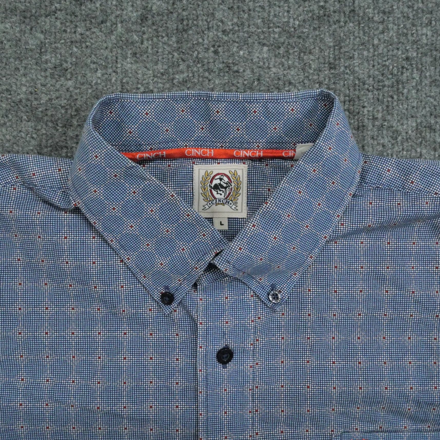 Vintage Cinch Shirt Mens L Blue Geometric Button-Up Long Sleeve Country Size US L / EU 52-54 / 3 - 4 Thumbnail