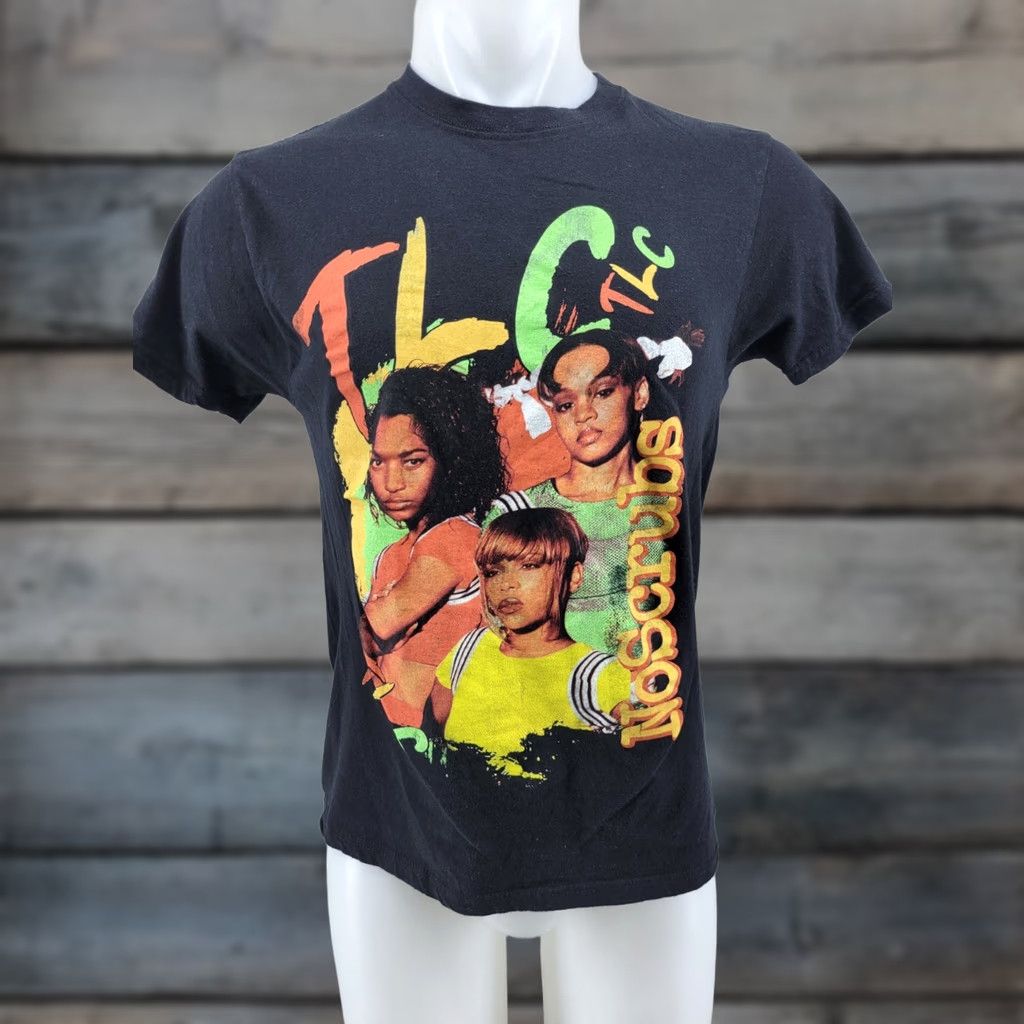 Etro TLC No Scrubs Rap T Shirt Retro Hip Hop Black Medium Shirt Unisex Adults Short Sleeve Crew Neck Graphic Print Band 2000s Size US M / EU 48-50 / 2 - 1 Thumbnail