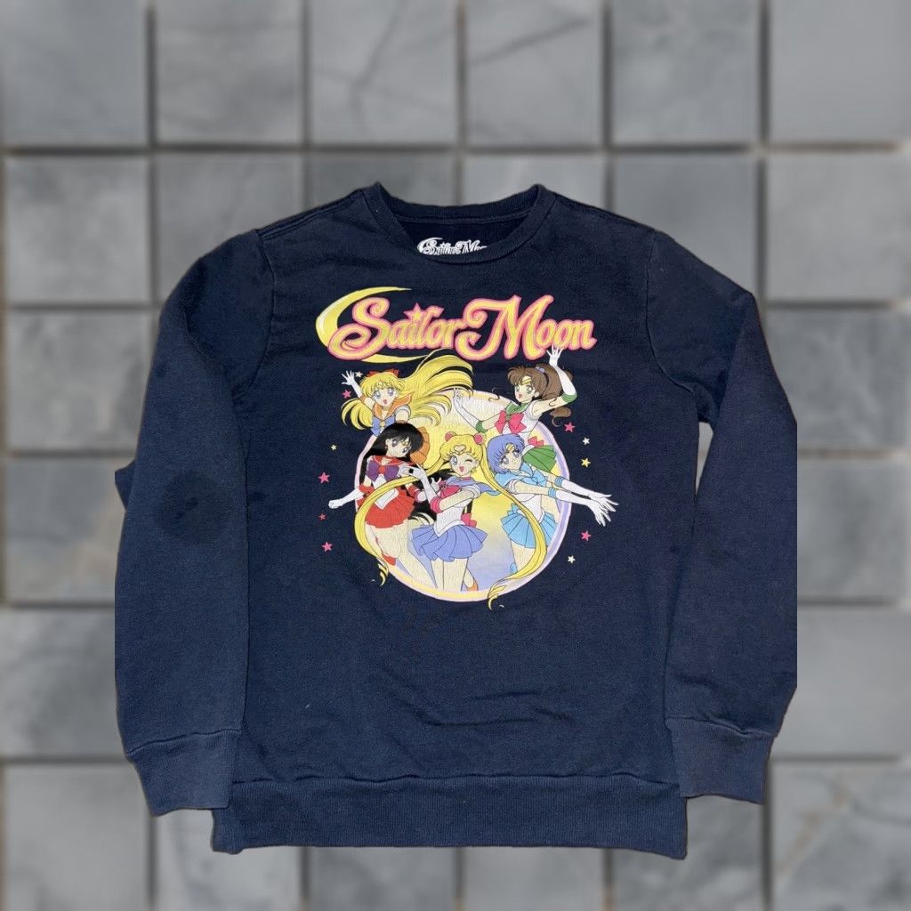 Vintage VINTAGE Sailor Moon Crewneck Sweater Womens Small Navy Blue Moon 19x24 Pullover Crew Neck Size S / US 4 / IT 40 - 1 Thumbnail