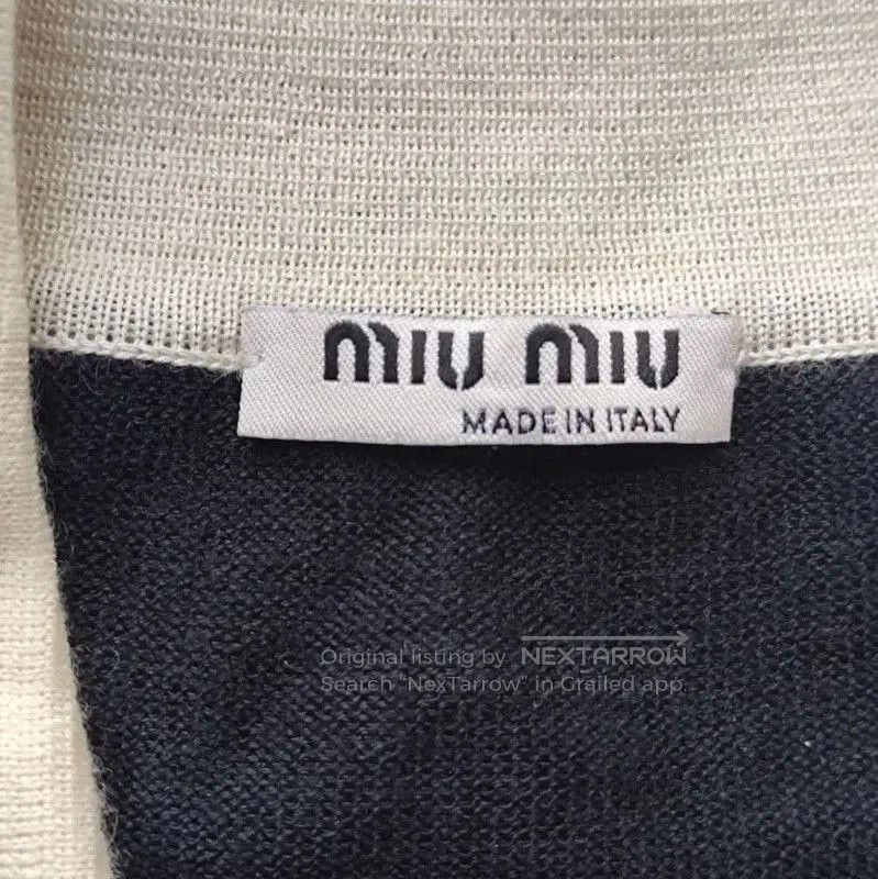 Miu Miu Miu Miu Navy Floral Cashmere Blend Cardigan . Size M / US 6-8 / IT 42-44 - 6 Thumbnail