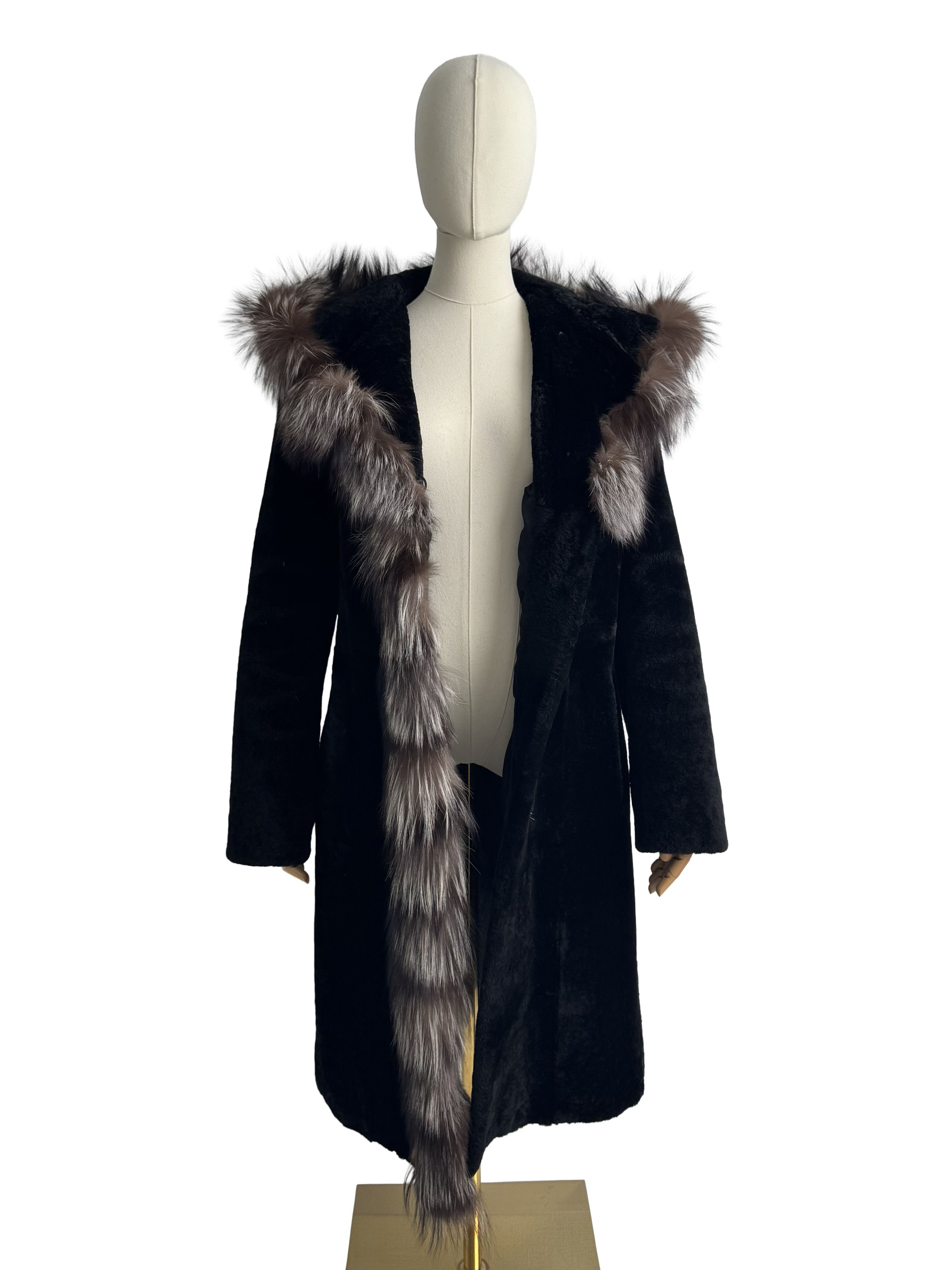 Vintage Vintage Real Lambskin Hooded Coat Size L / US 10 / IT 46 - 4 Thumbnail