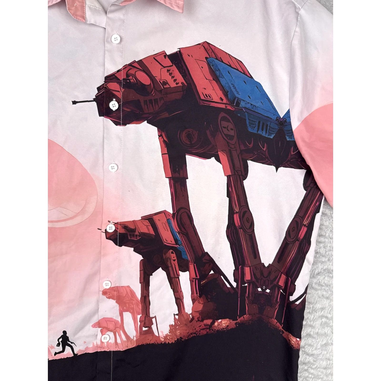 Star Wars HOO Shirt Mens 2XL Multicolor Short Sleeve Hawaiian Button Up Star Wars AT-AT Size US XXL / EU 58 / 5 - 6 Thumbnail