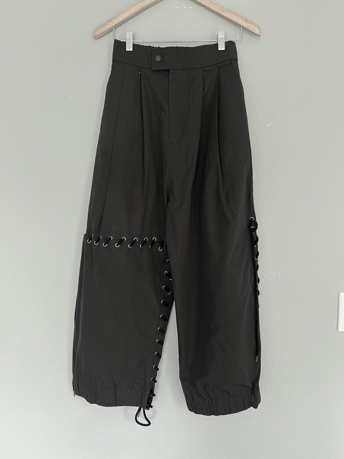 image of Craig Green Lace Up Wide Pants in Black, Men's (Size 30)