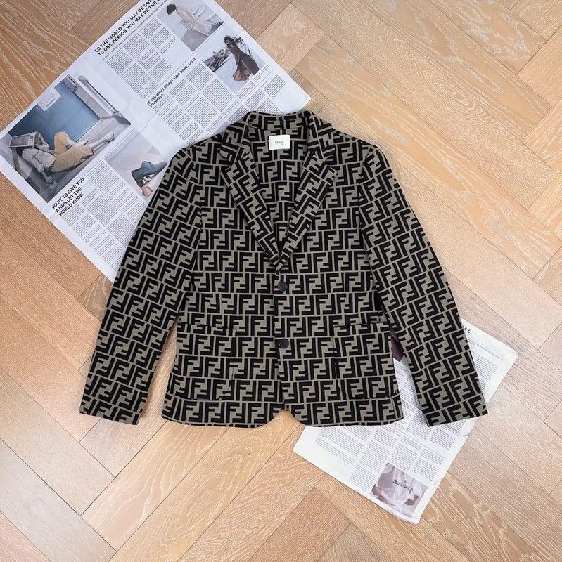 Fendi Fendi Khaki Women's Blazer in Size S 0089 Size S / US 4 / IT 40 - 1 Thumbnail