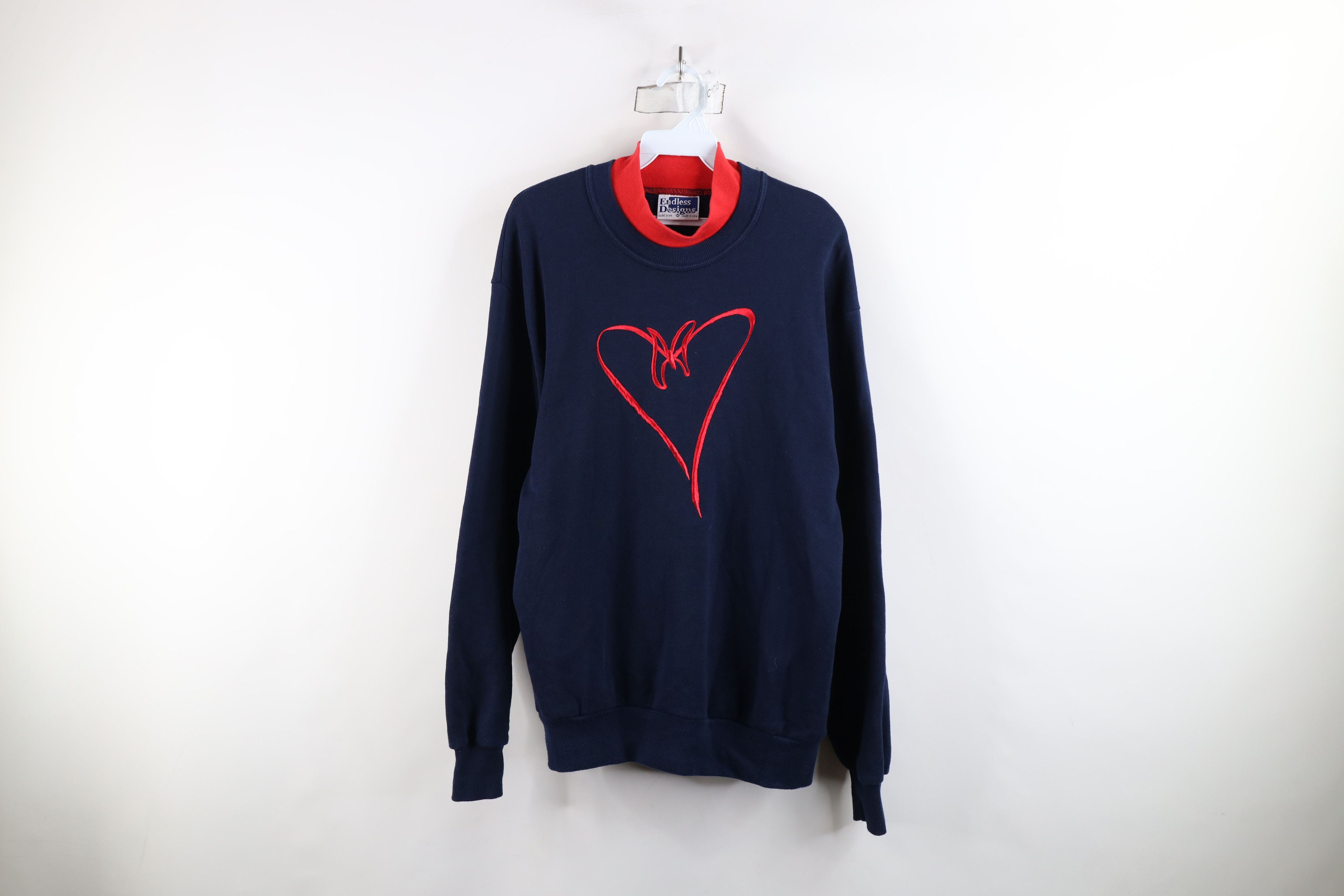 Vintage Vintage 90s Streetwear Heart Bow Tie Layered Sweatshirt USA Size M / US 6-8 / IT 42-44 - 1 Thumbnail