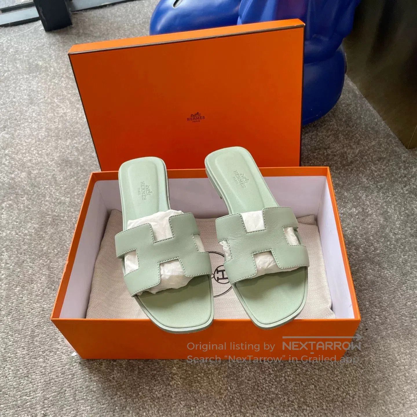 Hermes Hermès Green H Slippers. Size US 6 / IT 36 - 3 Thumbnail
