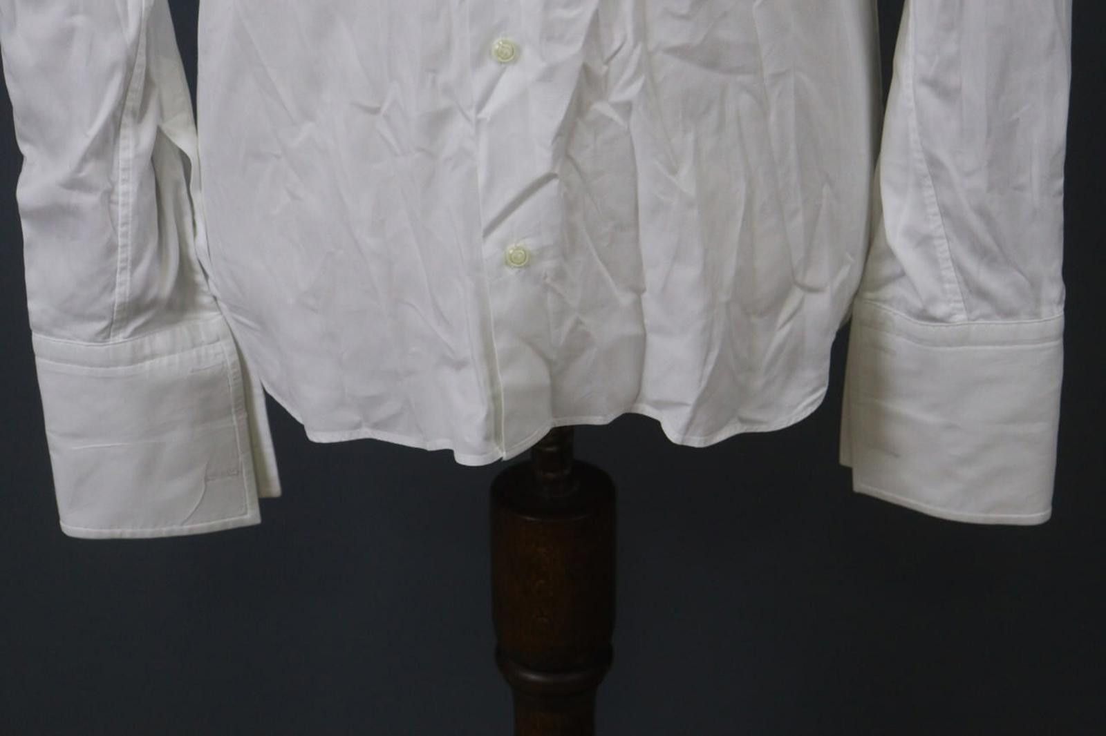 Designer Boggi White Cotton Collared Front Dress Shirt Size 40 Size 38R - 3 Thumbnail
