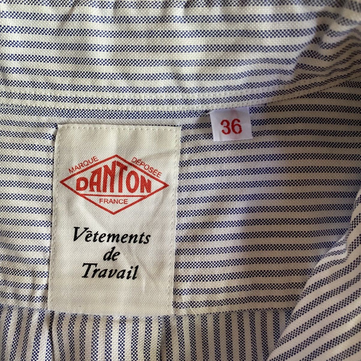 Danton DANTON Light Blue & White Striped Sailor Collar Shirt Size XS / US 0-2 / IT 36-38 - 12 Thumbnail