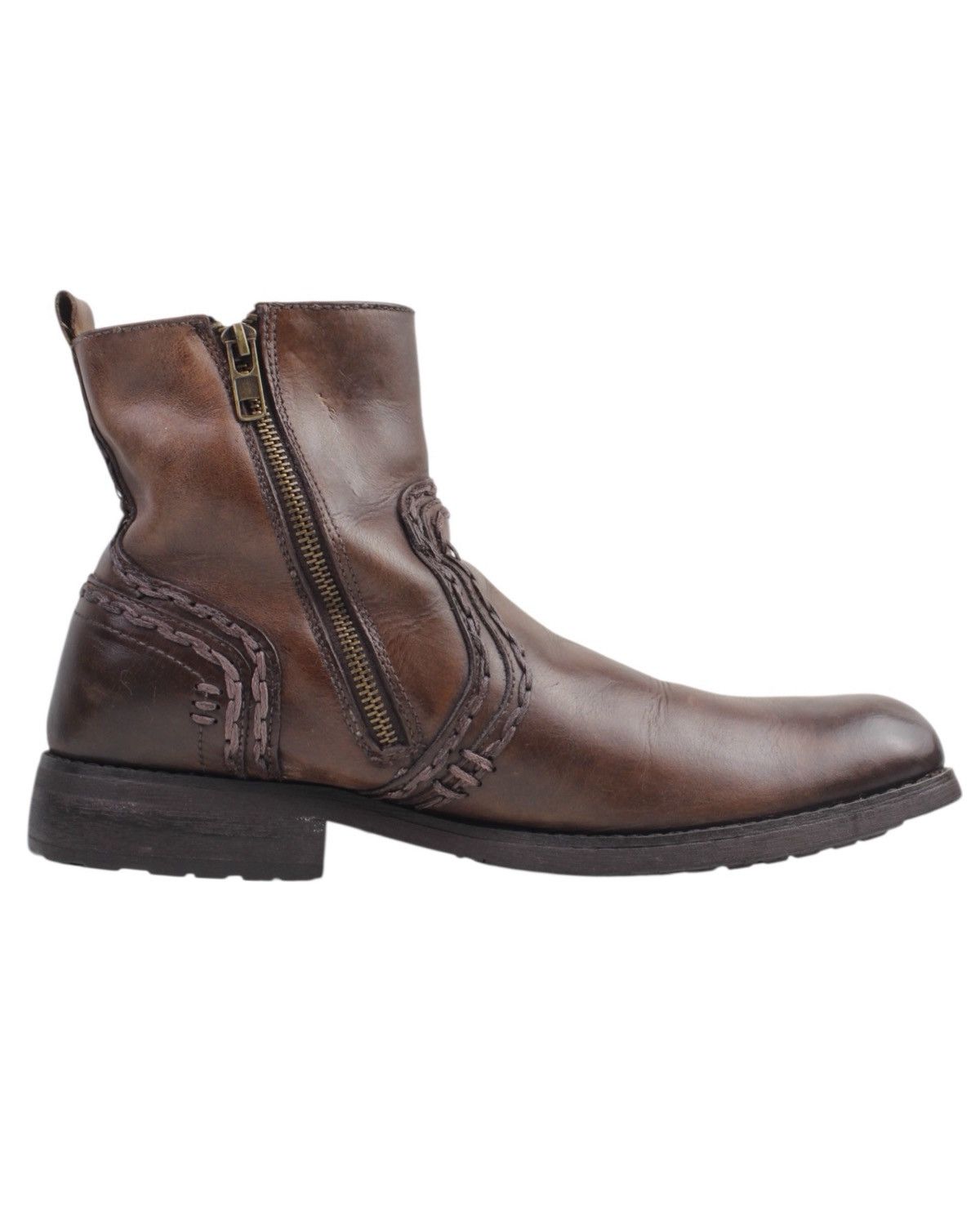 If Six Was Nine 2000S BED STU JAPAN RAW STITCHED LEATHER ZIP ANKLE BOOTS Size US 9 / EU 42 - 4 Thumbnail