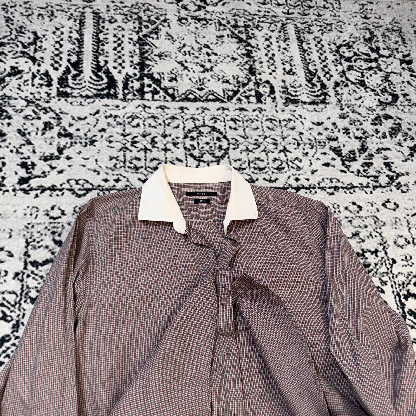 Gucci × Vintage Vintage Gucci Green Red Coton Shirt Size 42 IT Tom Ford 90s Size US L / EU 52-54 / 3 - 9 Thumbnail