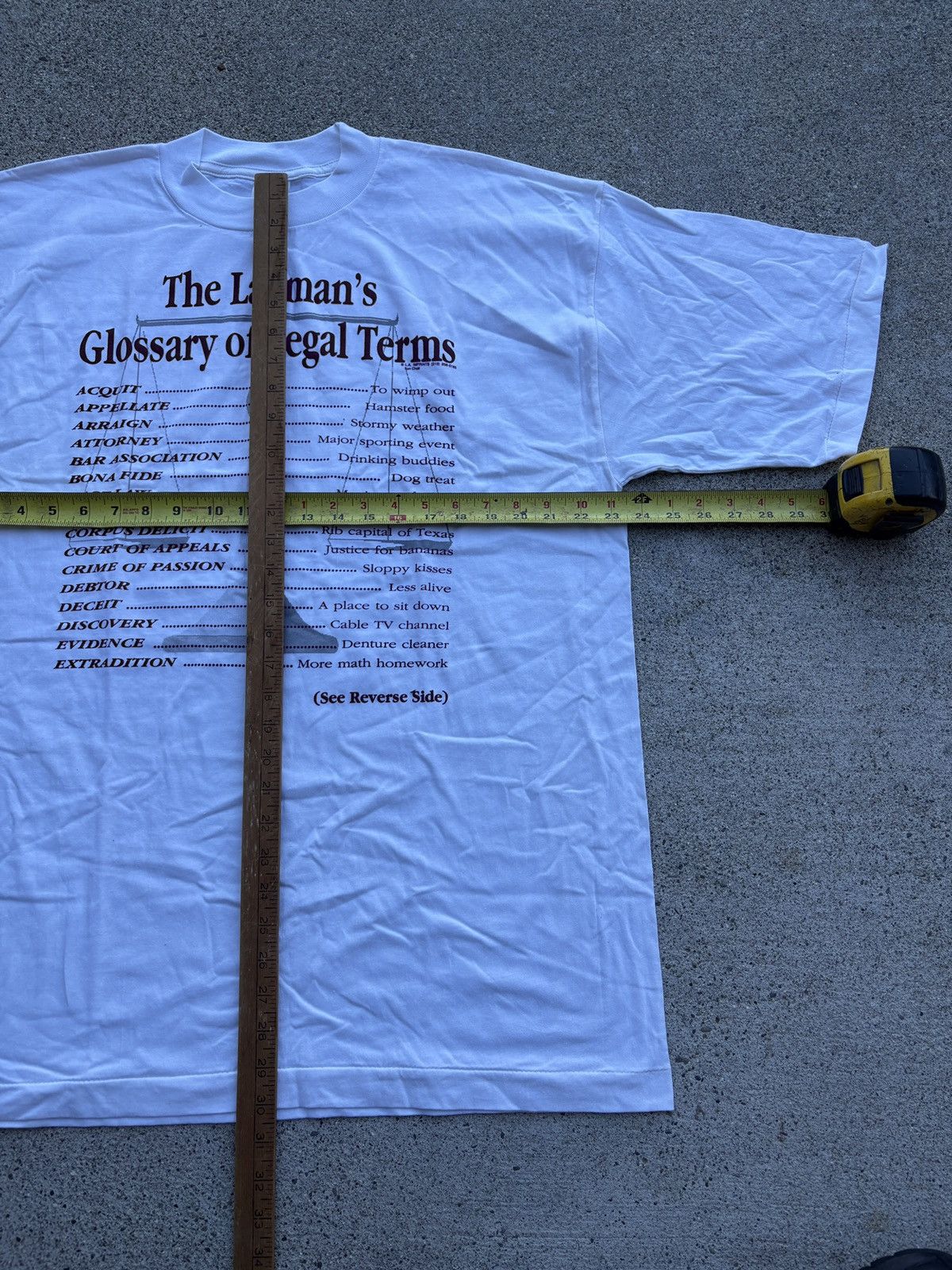 Fruit Of The Loom 1990s TUSA “The Layman’s Glossary Of Legal Terms” Tee Sz. XL Size US XL / EU 56 / 4 - 6 Thumbnail