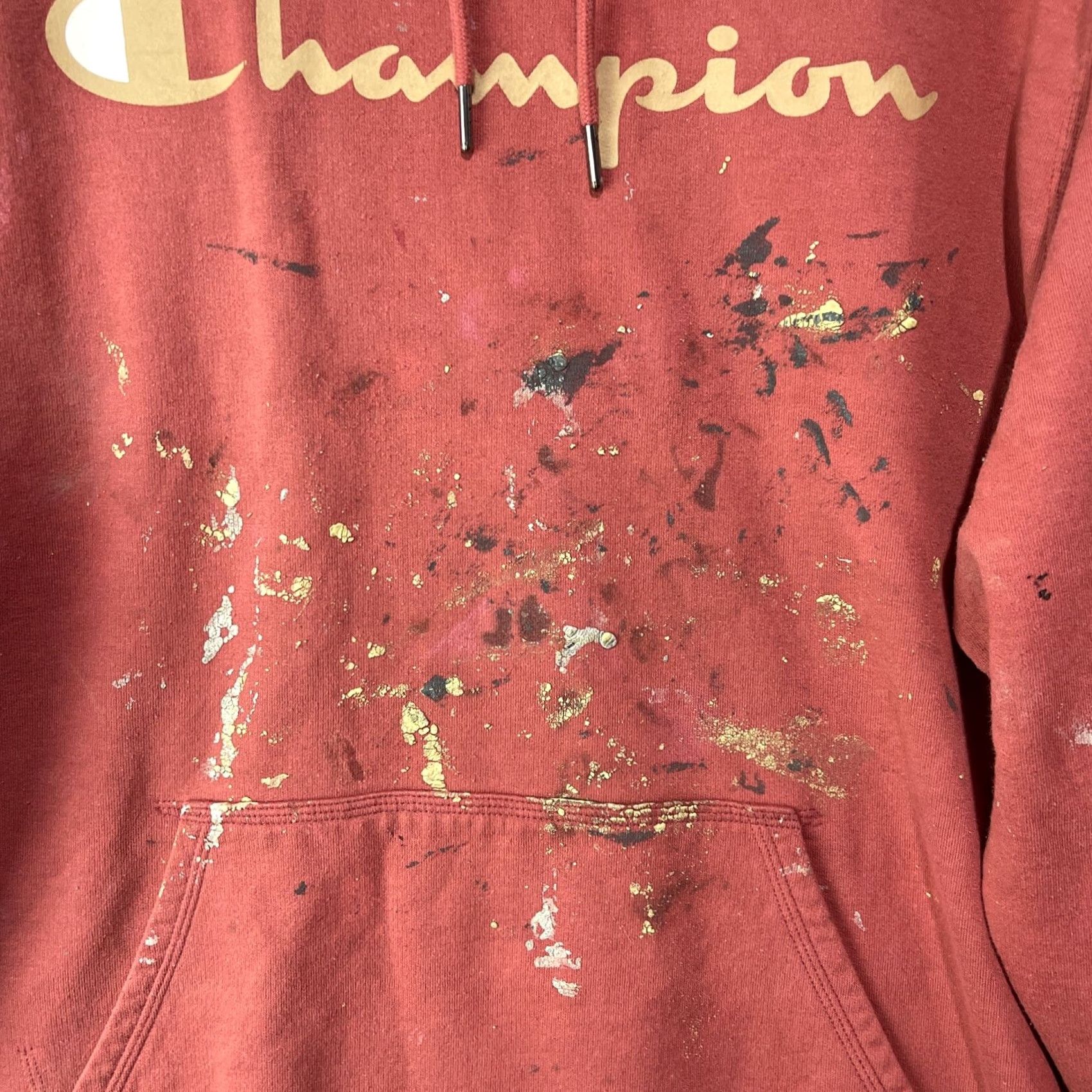 Champion Champion Hoodie Mens XL Red Sweatshirt Fleece Long Sleeve Logo Sweater Fleece Size US XL / EU 56 / 4 - 3 Thumbnail