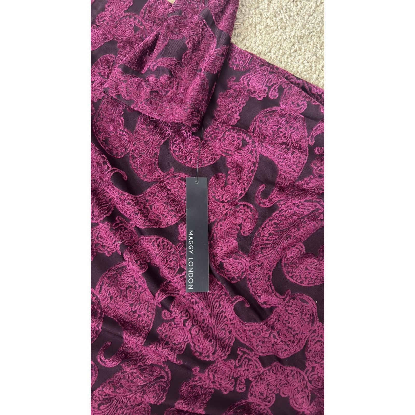 bodycon dresses midi Burgundy Rhinestone Fishnet Midi Dress – self-portrait-US main image 1