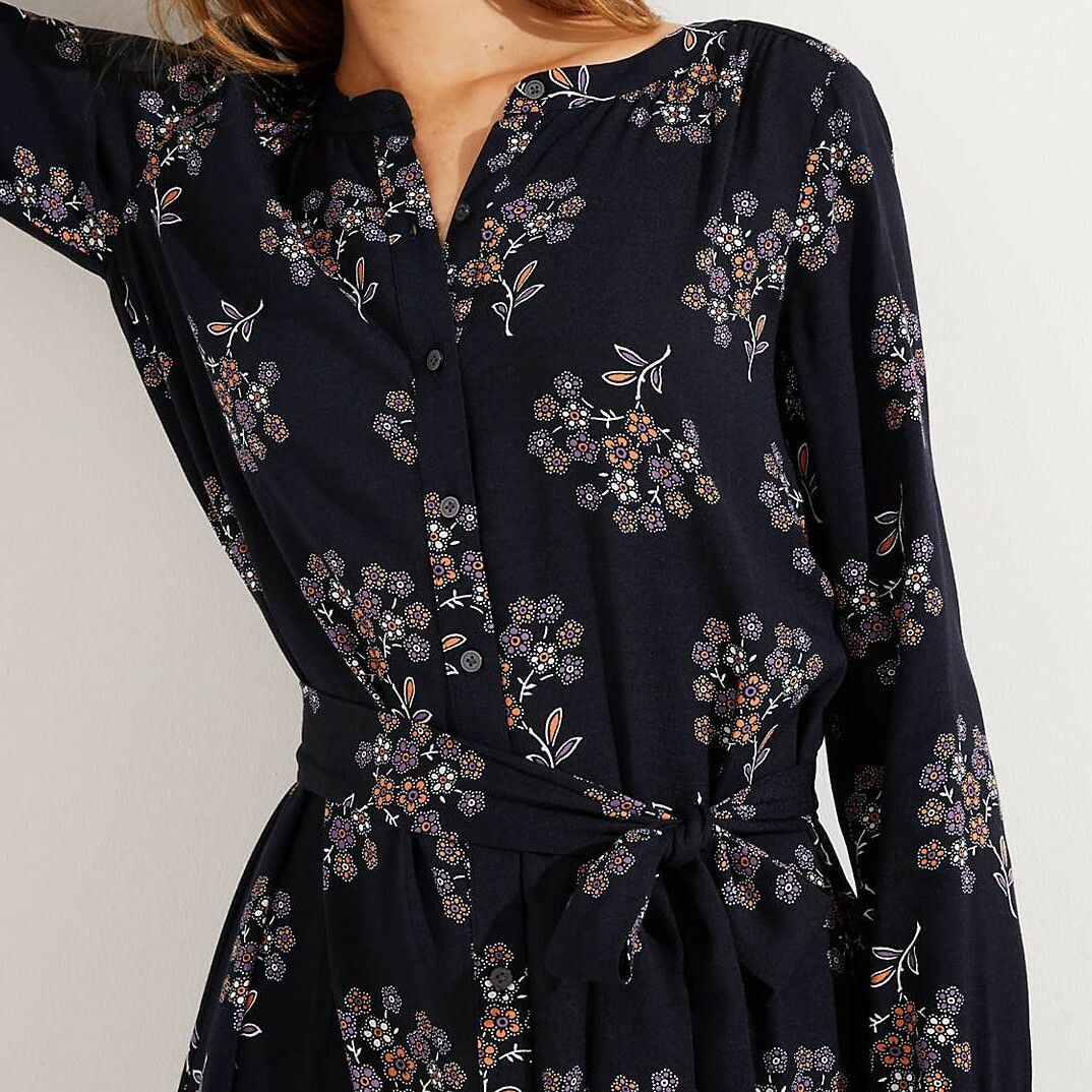 Loft Anemone Floral Shirtdress In Fresh Navy Color and size M NWT Size M / US 6-8 / IT 42-44 - 2 Thumbnail