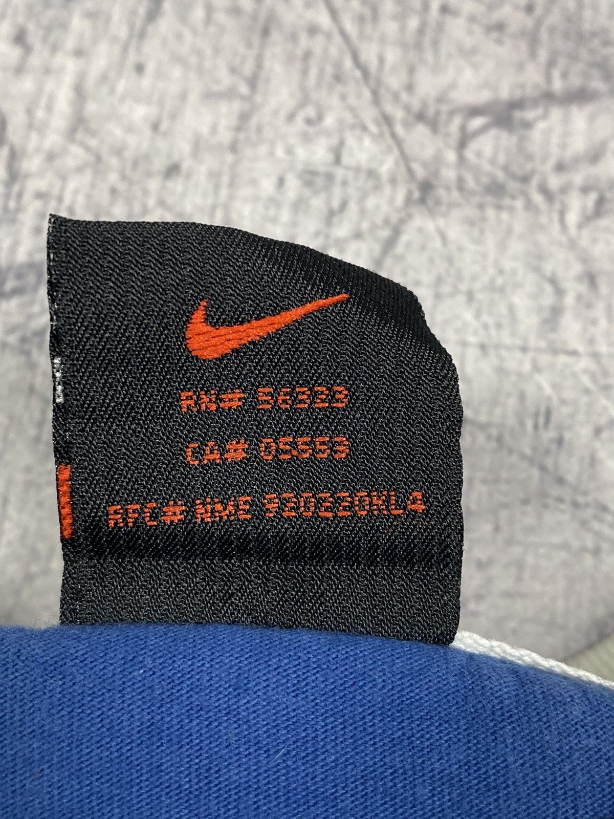 Nike × Vintage Vintage 90s Nike Big Logo Swoosh Drill y2k Tee Size US S / EU 44-46 / 1 - 8 Thumbnail