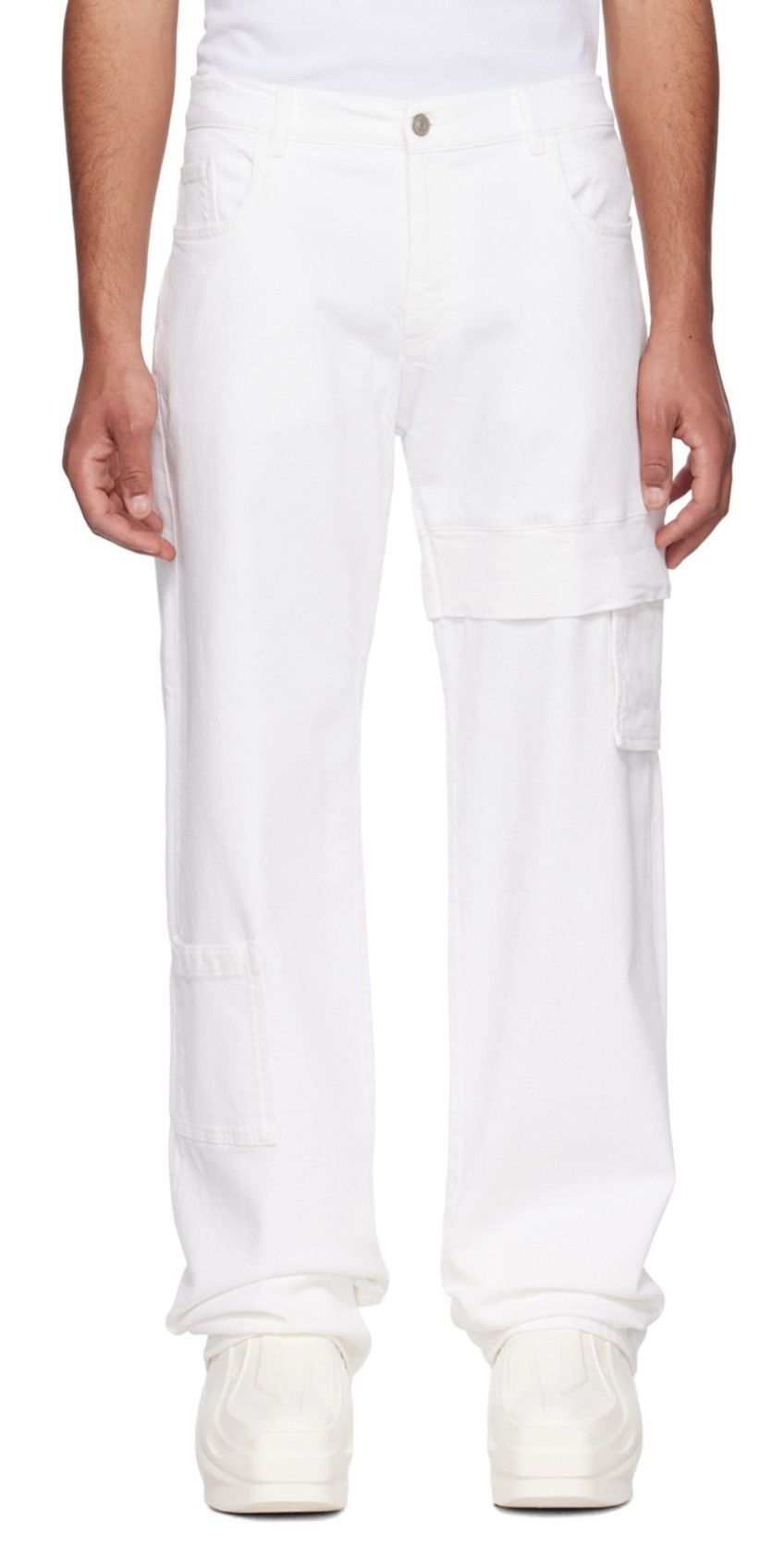 1017 ALYX 9SM White Oversized Denim Cargo Pants Jeans Size US 32 / EU 48 - 1 Thumbnail