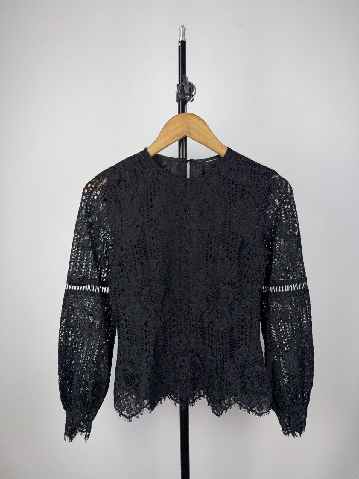 Japanese Brand Opium Gothic Black Long Blouse Floral Avant Garde Y2k Size S / US 4 / IT 40 - 1 Thumbnail