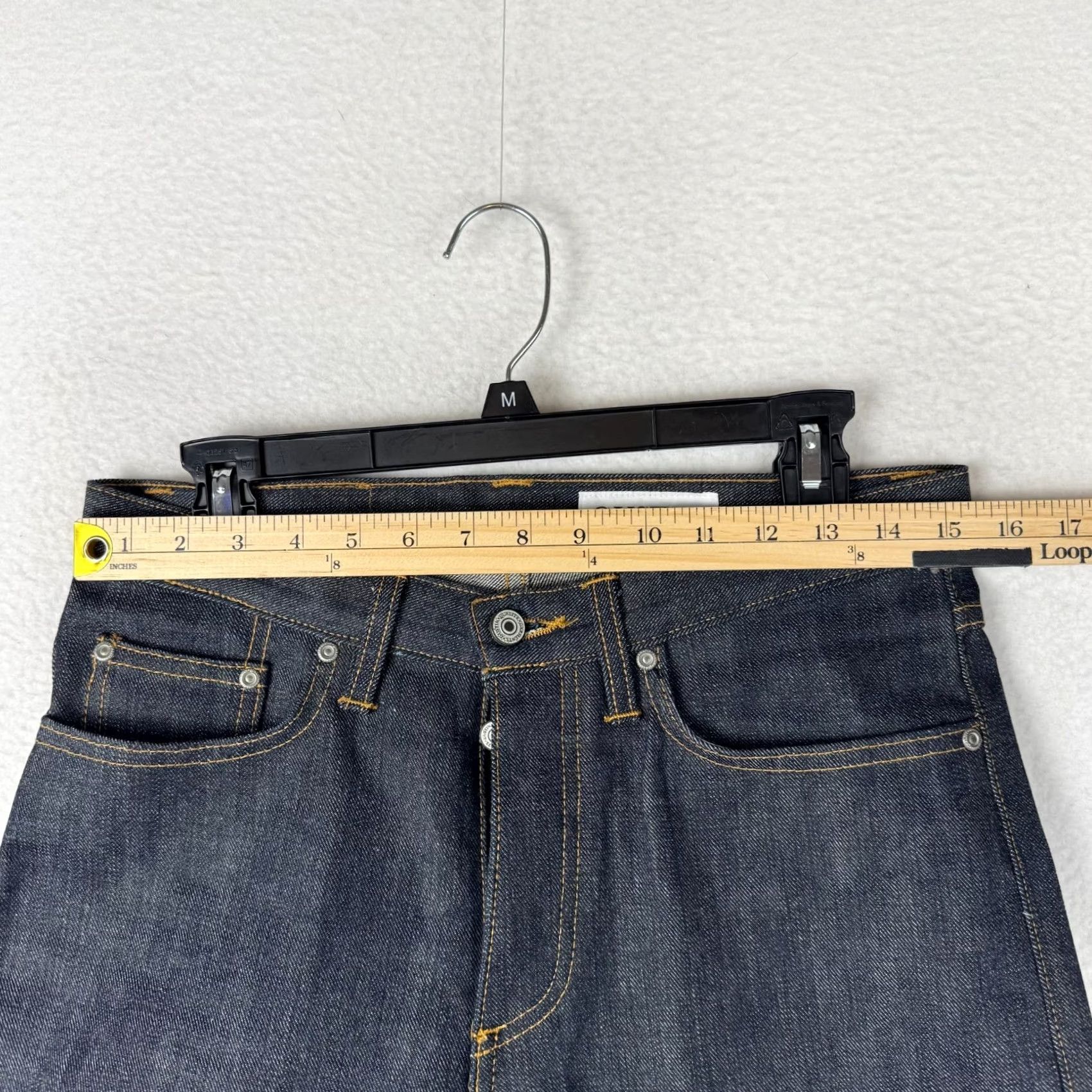 Gustin GUSTIN Jeans Slim 31 32 Inseam Button Fly Raw Hem Denim Cotton 5-Pocket Men Blue EUC Size US 31 - 5 Thumbnail