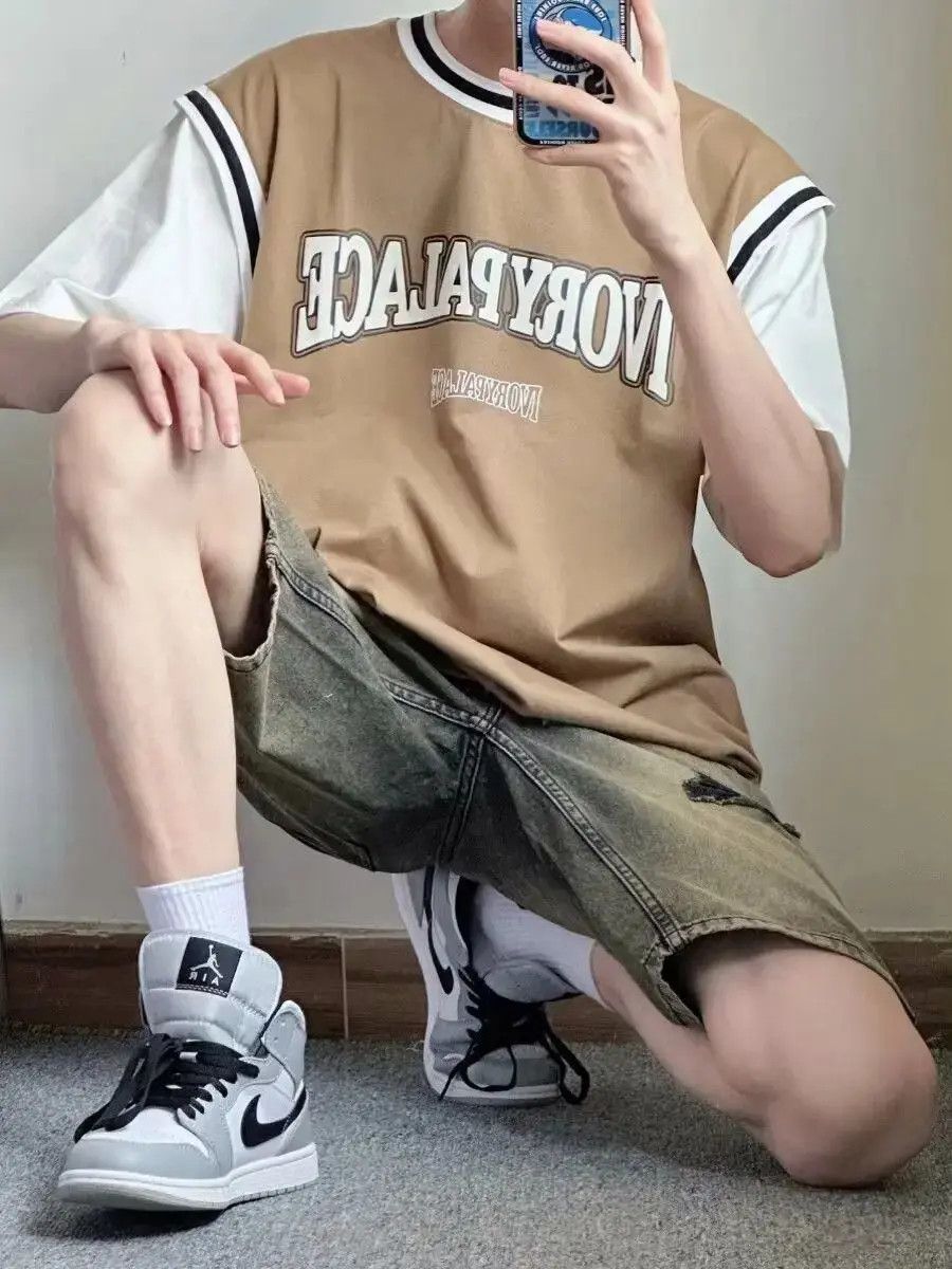 Japanese Brand Retro ripped straight leg denim shorts Size US 32 / EU 48 - 3 Thumbnail