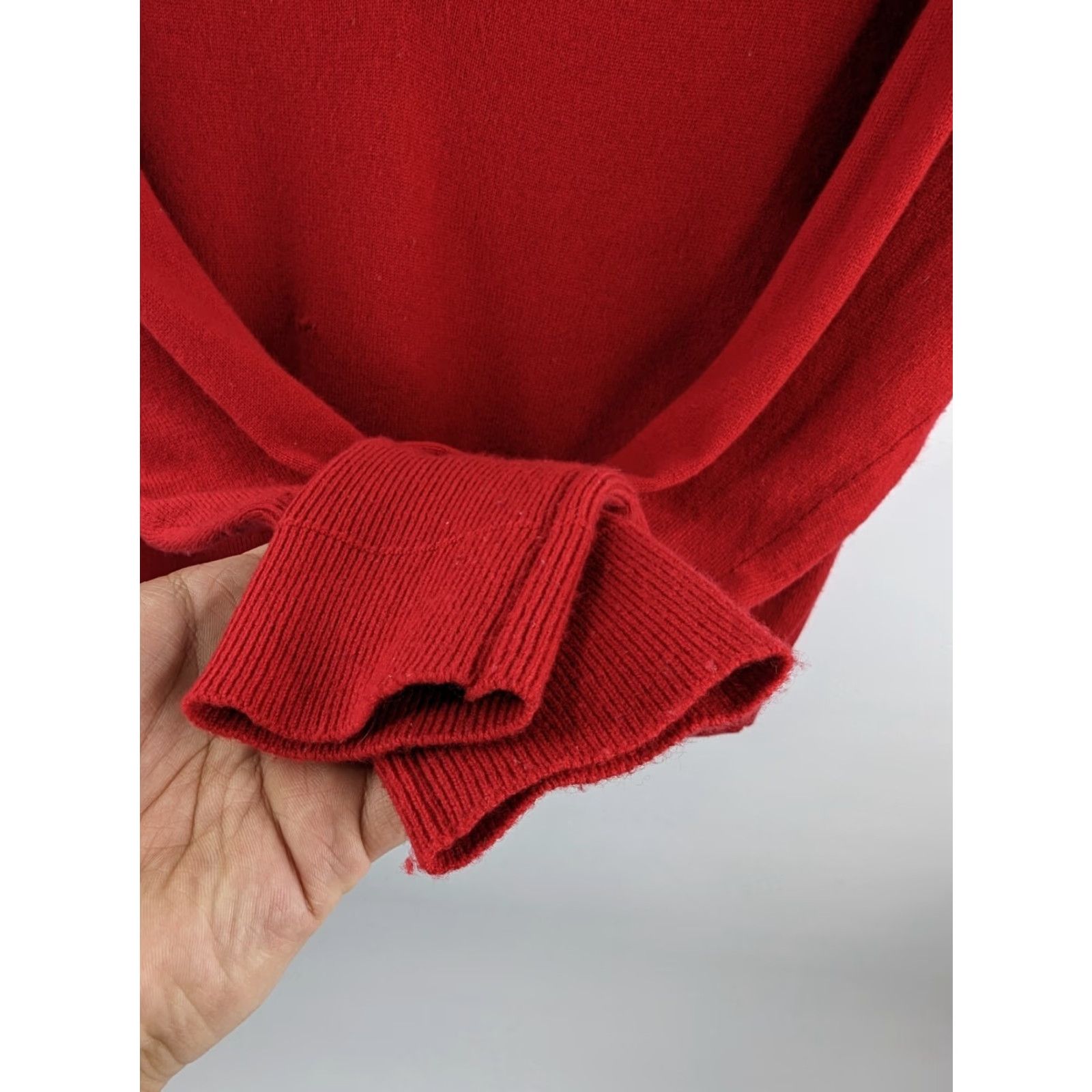 Everlane Everlane Red Cropped Pullover Cashmere Sweater Long Sleeve Womens Small Defect Size S / US 4 / IT 40 - 4 Thumbnail