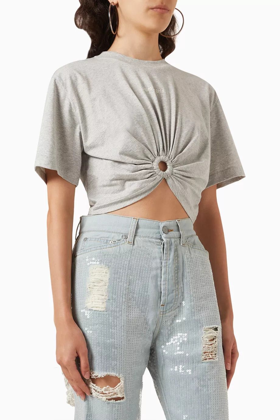 Palm Angels o1y1225 T-Shirt in Light Gray Size S / US 4 / IT 40 - 1 Thumbnail